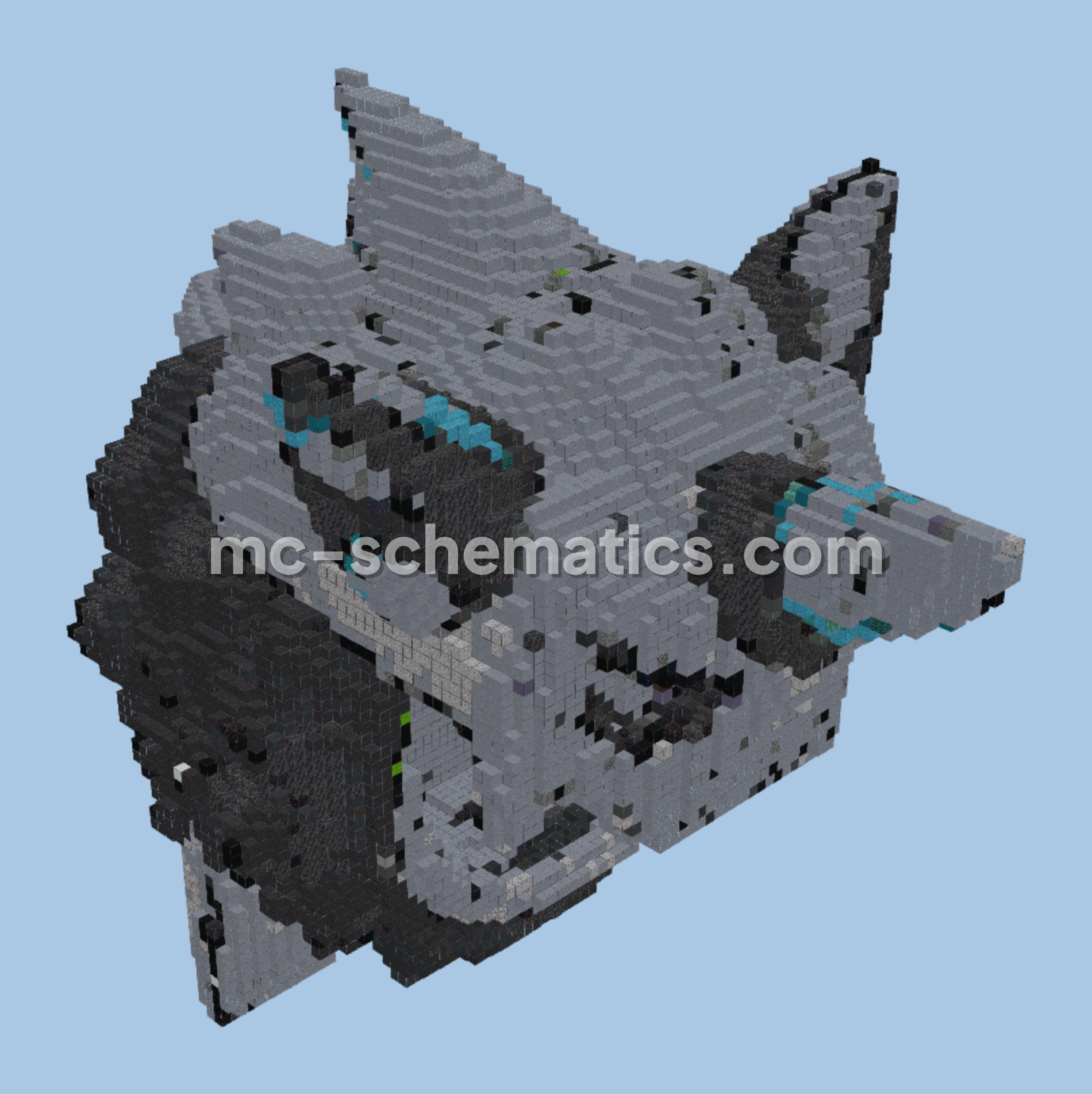 Mega Glalie Block Structure Minecraft schematic