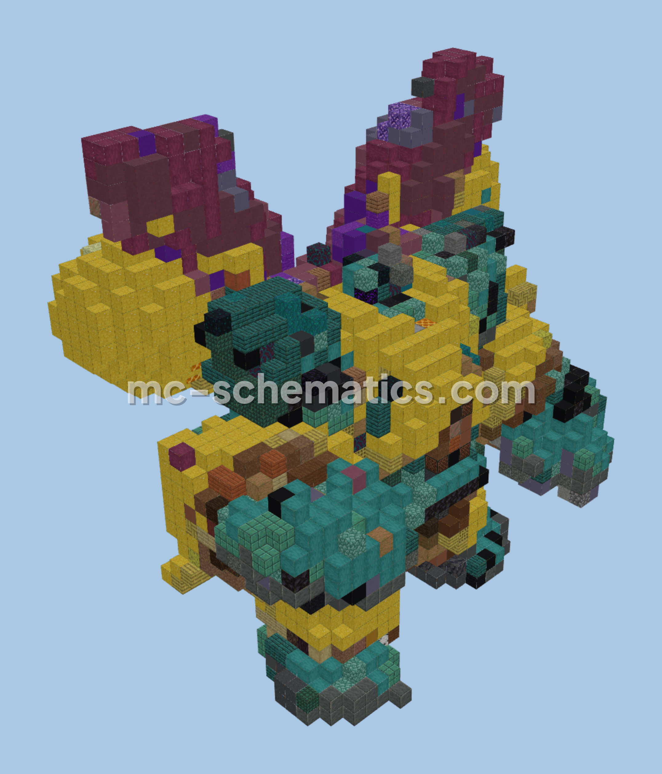 Mega Golurk Pokemon Structure Minecraft schematic preview