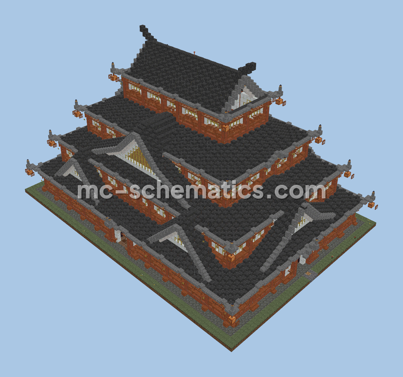 Mega Japanese Palace Build Minecraft schematic