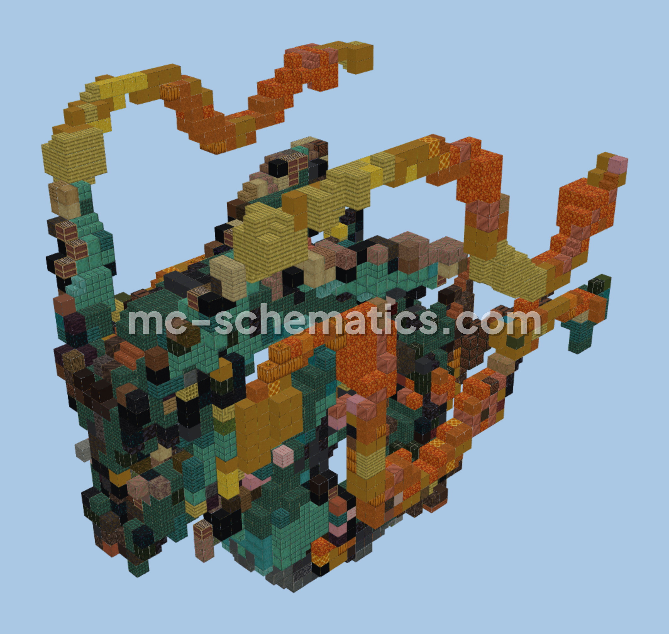 Mega Rayquaza Pokemon Structure Minecraft schematic preview