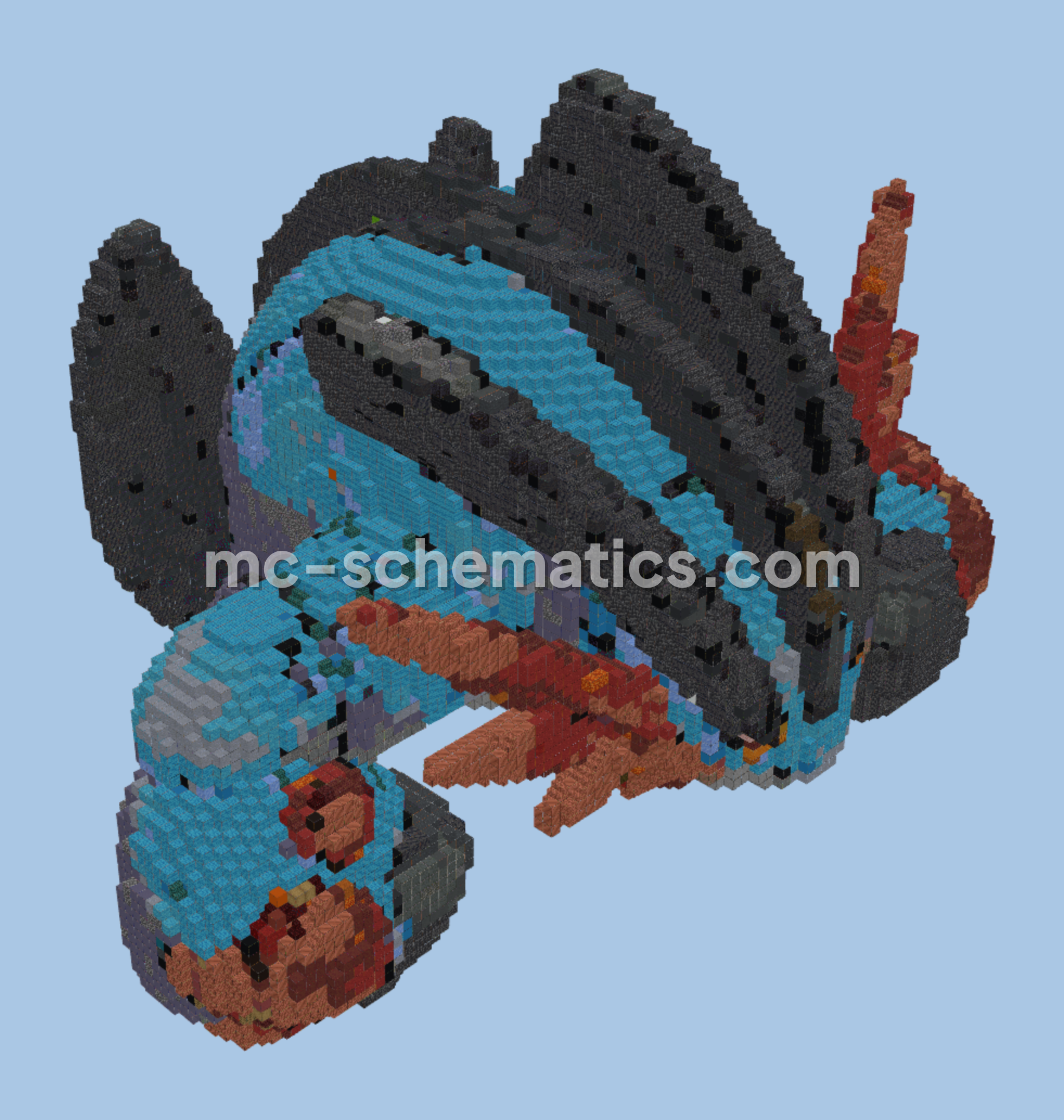 Mega Swampert Structure Minecraft schematic preview
