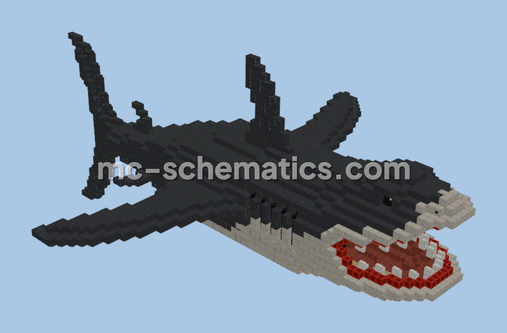 Megaglodon Prehistoric Shark Build Minecraft schematic preview