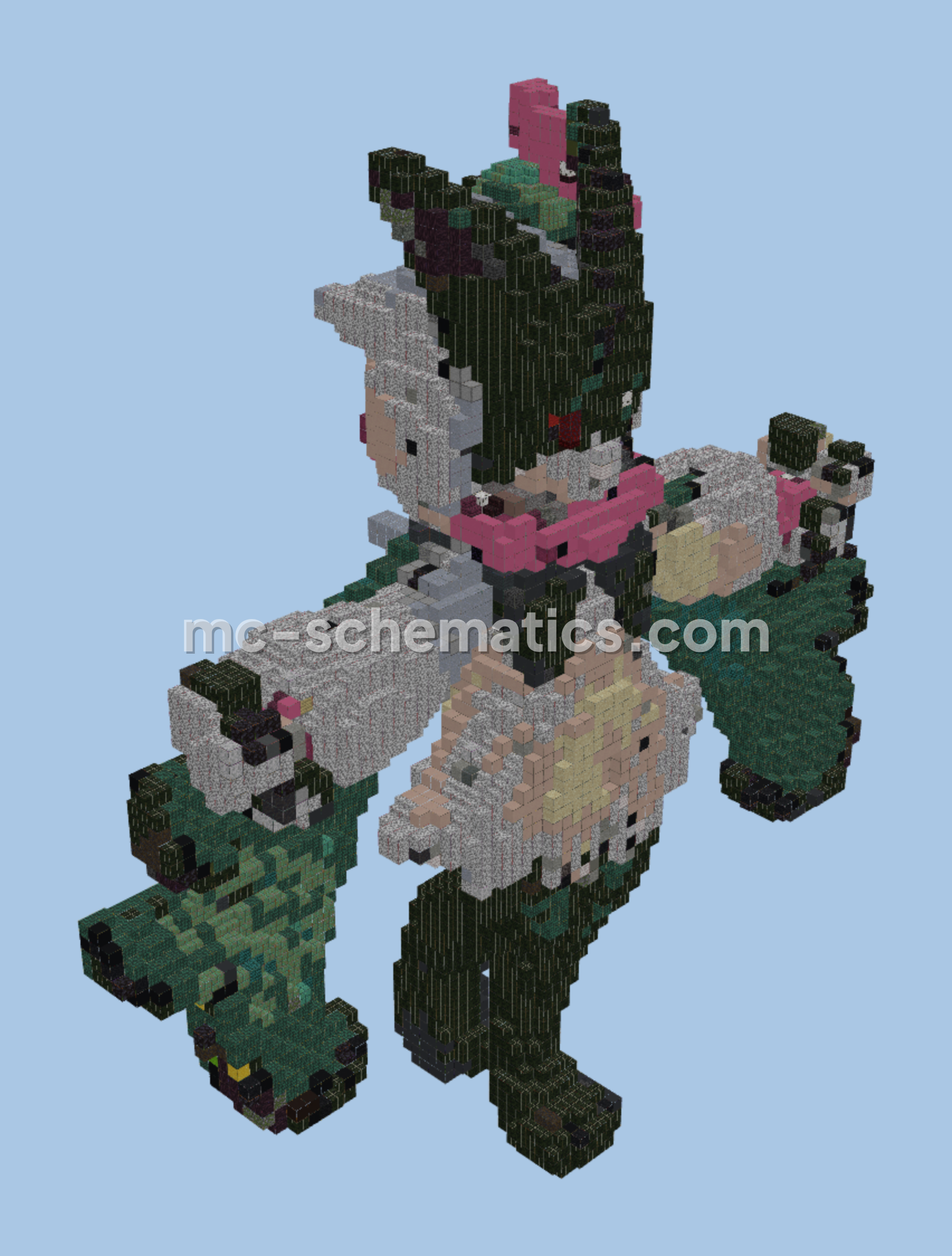 Meowscarada Fantasy Creature Statue Minecraft schematic preview