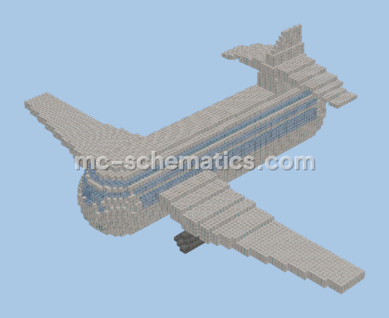 Mid Sized Cargo Aircraft Minecraft schematic preview