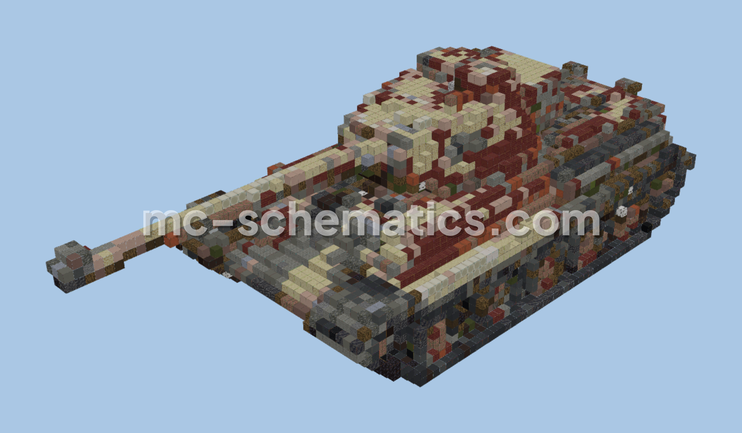 Military Tank Vehicle Build Minecraft schematic preview