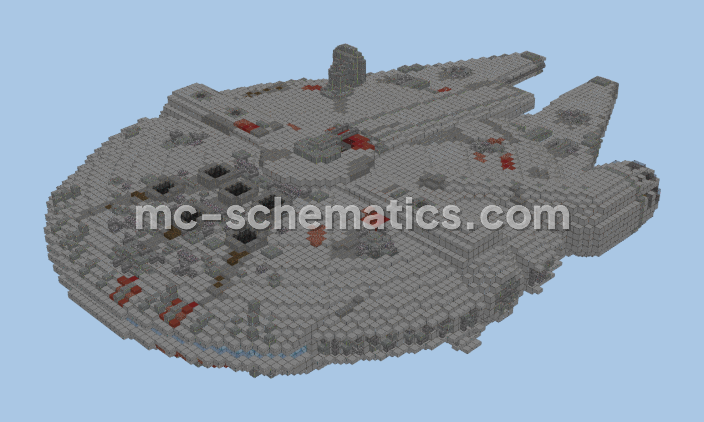 Millennium Falcon Star Wars Interior Minecraft schematic preview