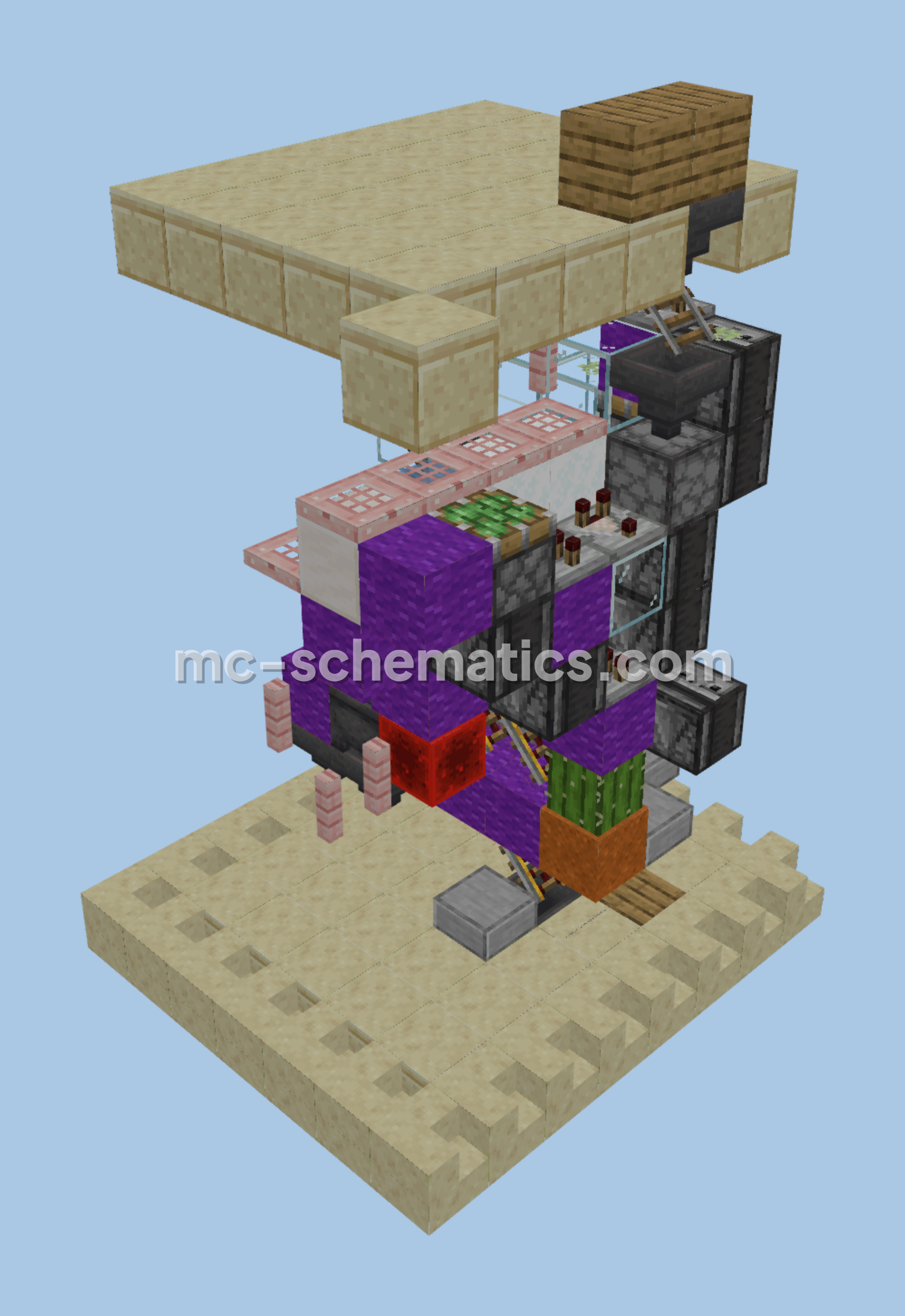 Minecart Sorter for All Item Types Minecraft schematic preview