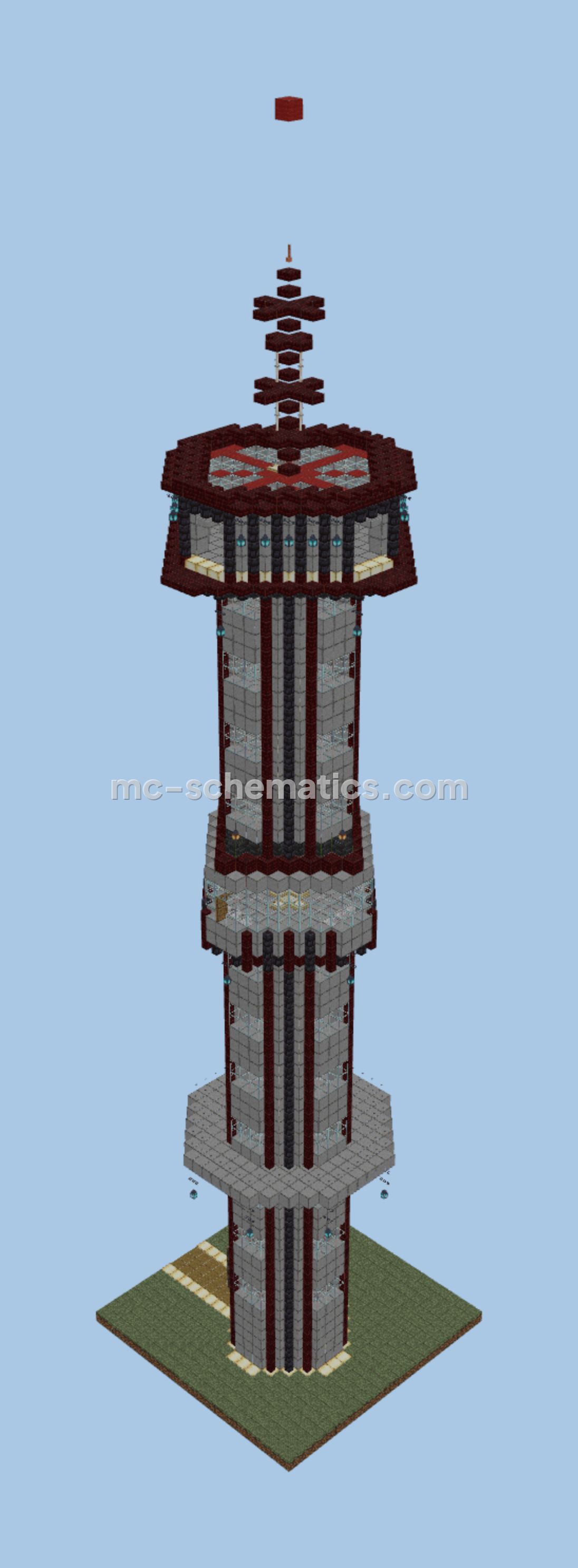 Minecraft Observation Tower With Elytra Launch Minecraft schematic preview