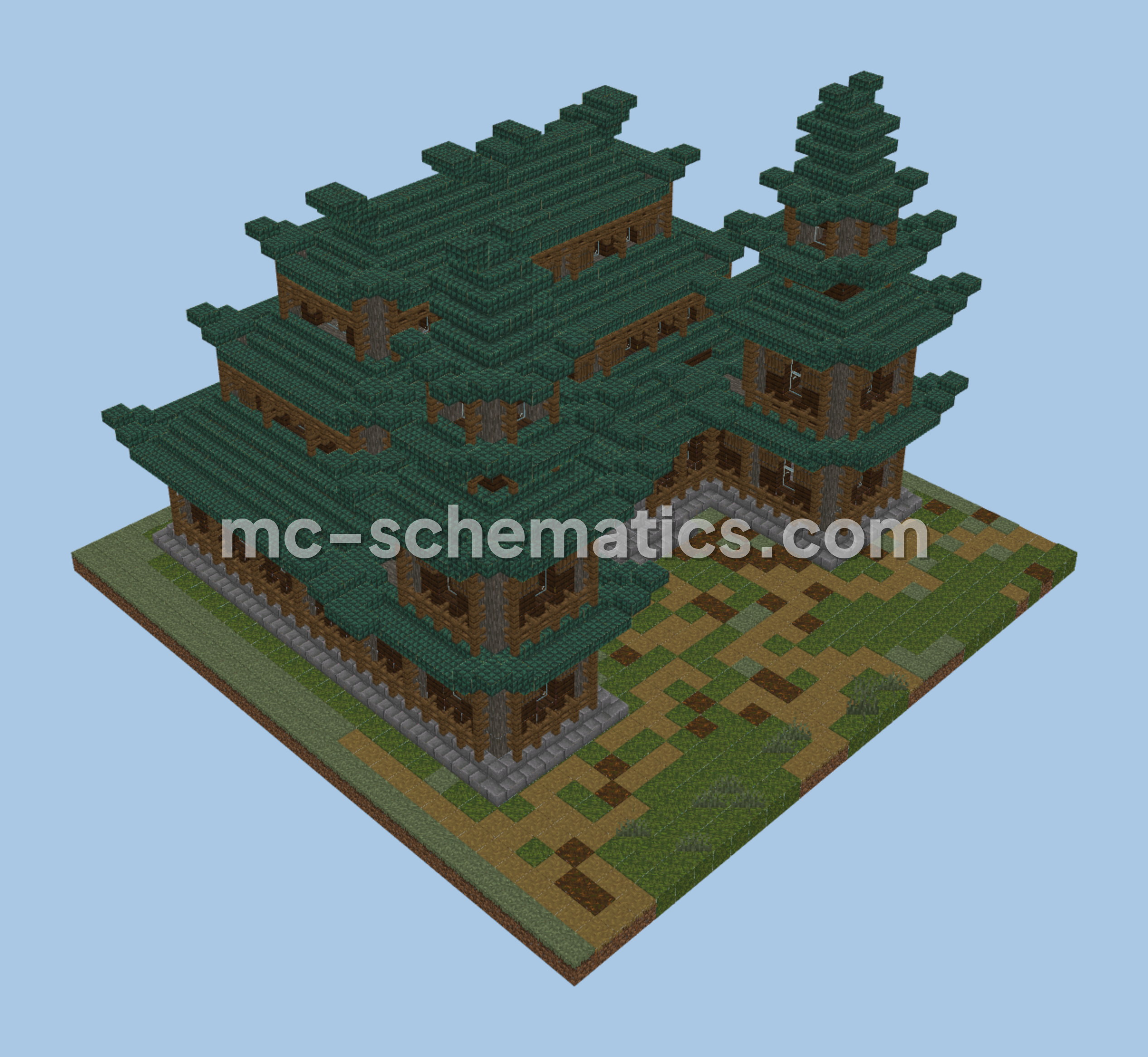 Mini Oriental Temple Minecraft schematic preview