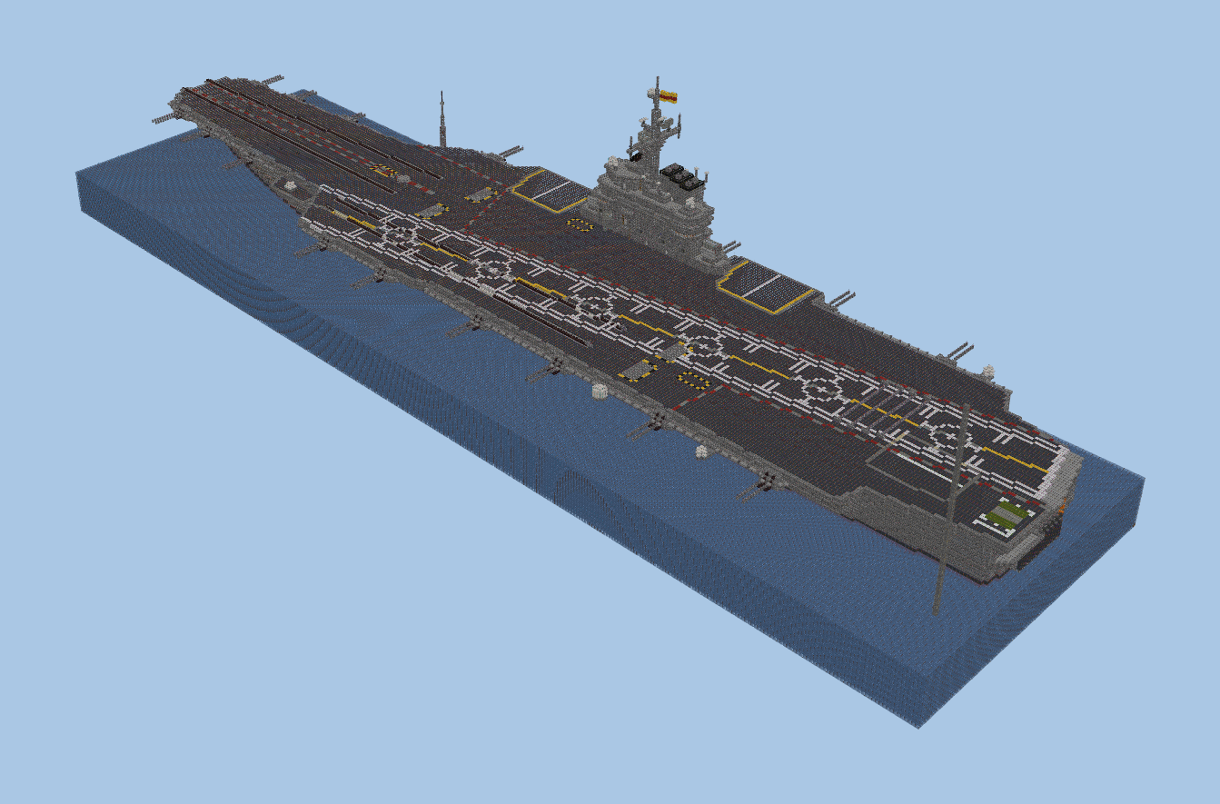 Massive Modern Aircraft Carrier Minecraft schematic preview
