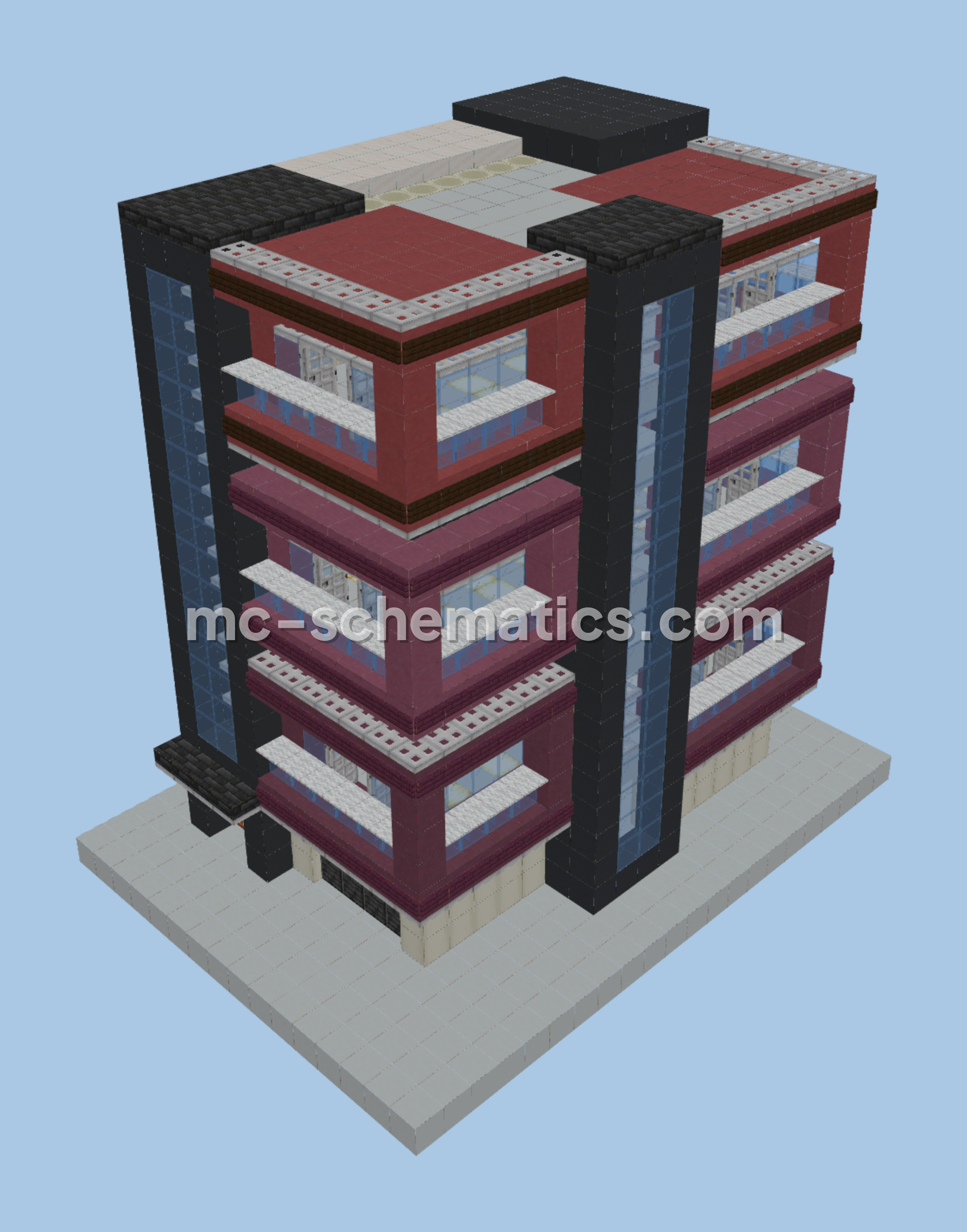 Modern Apartment Clean Design for City Builds Minecraft schematic preview