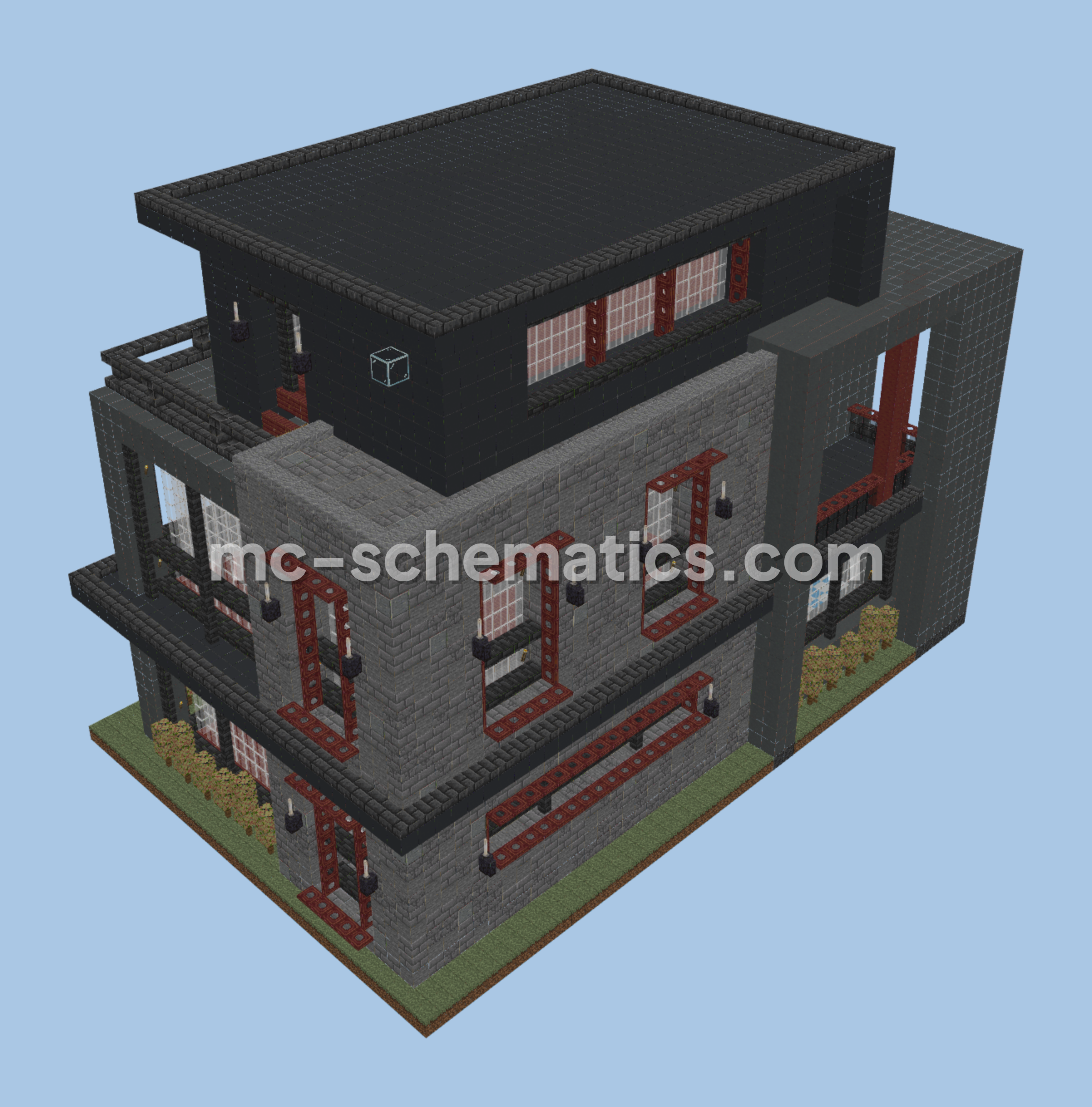 Modern Architectural House Shell Without Interior Minecraft schematic