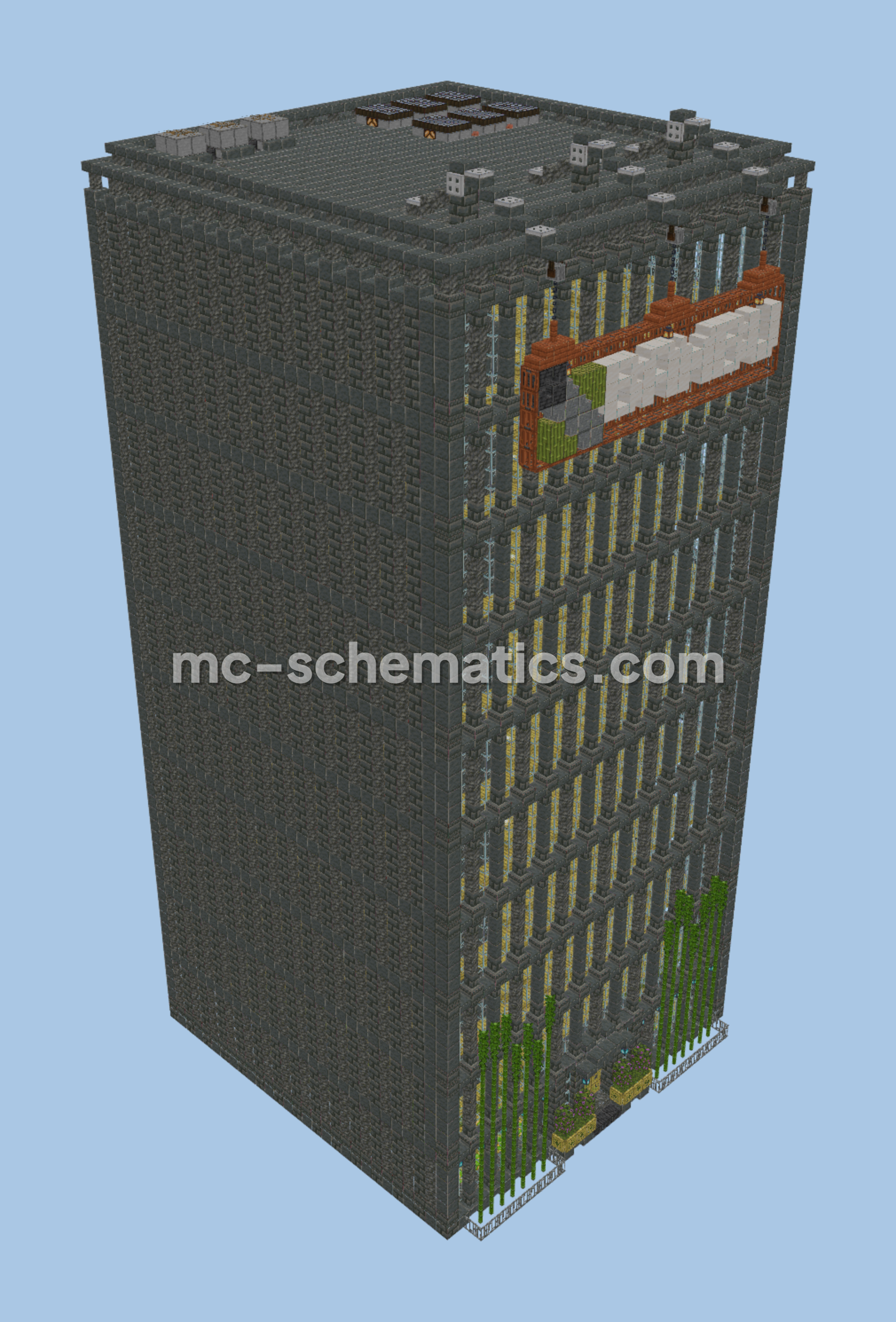Modern Bamboo Farm Structure Minecraft schematic preview