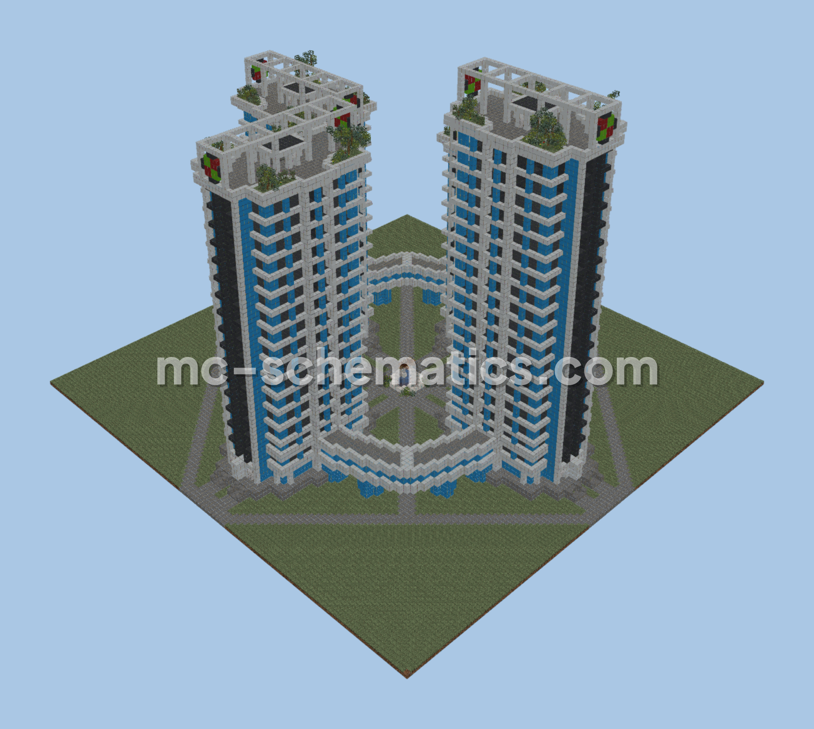 Modern City Skyscrapers Minecraft schematic preview