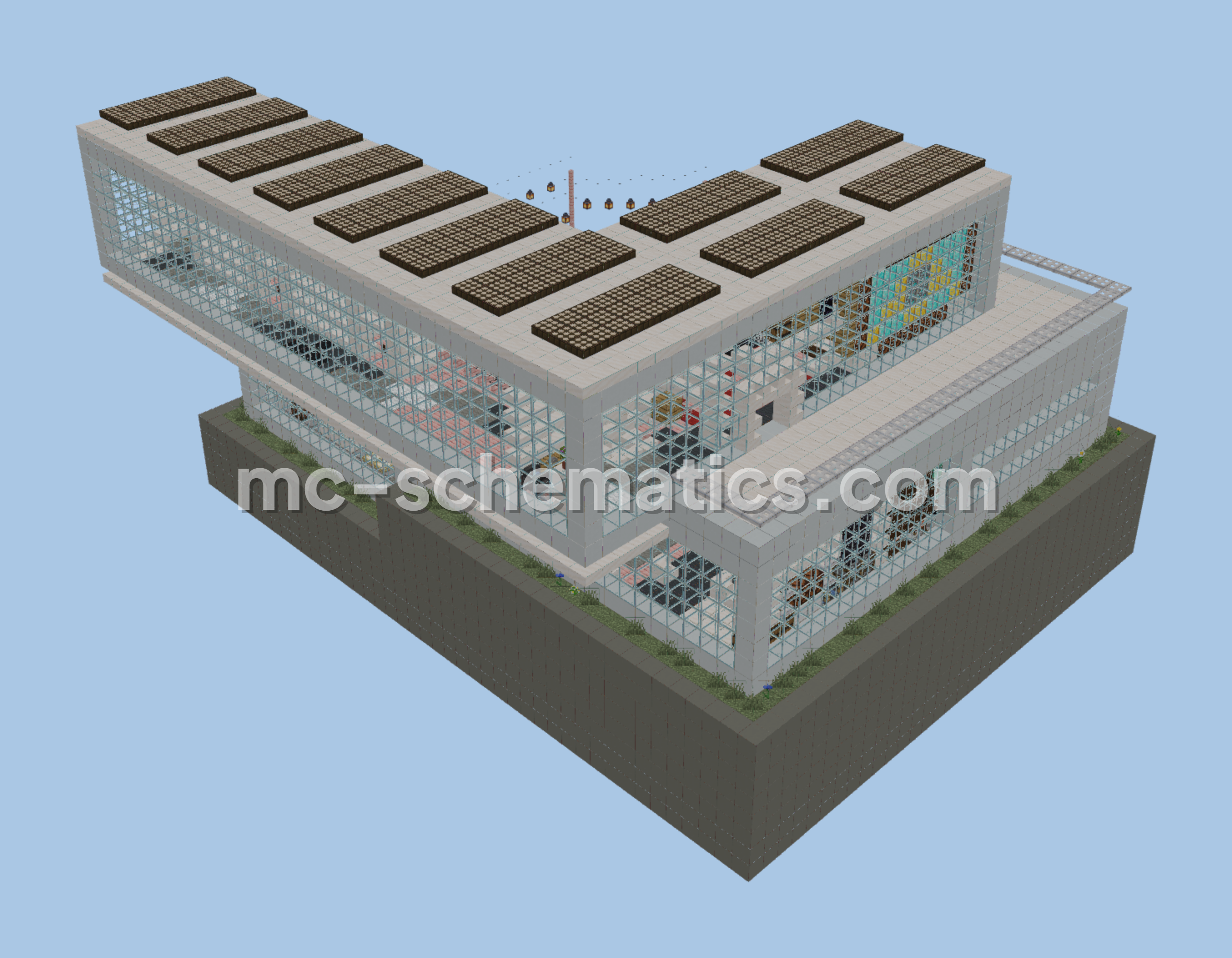 Modern Decorated House Build Minecraft schematic preview