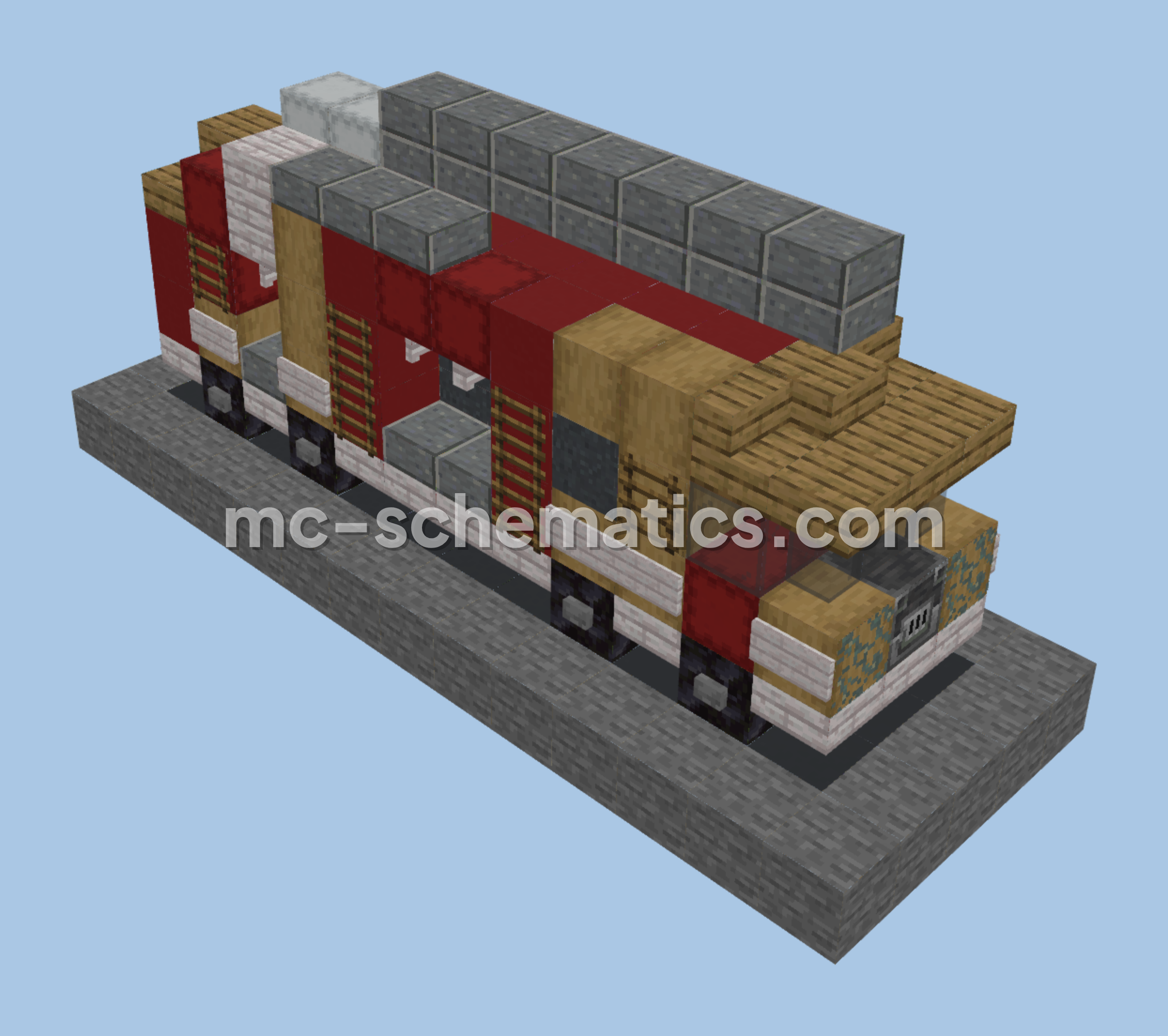 Modern Fire Truck Vehicle Minecraft schematic