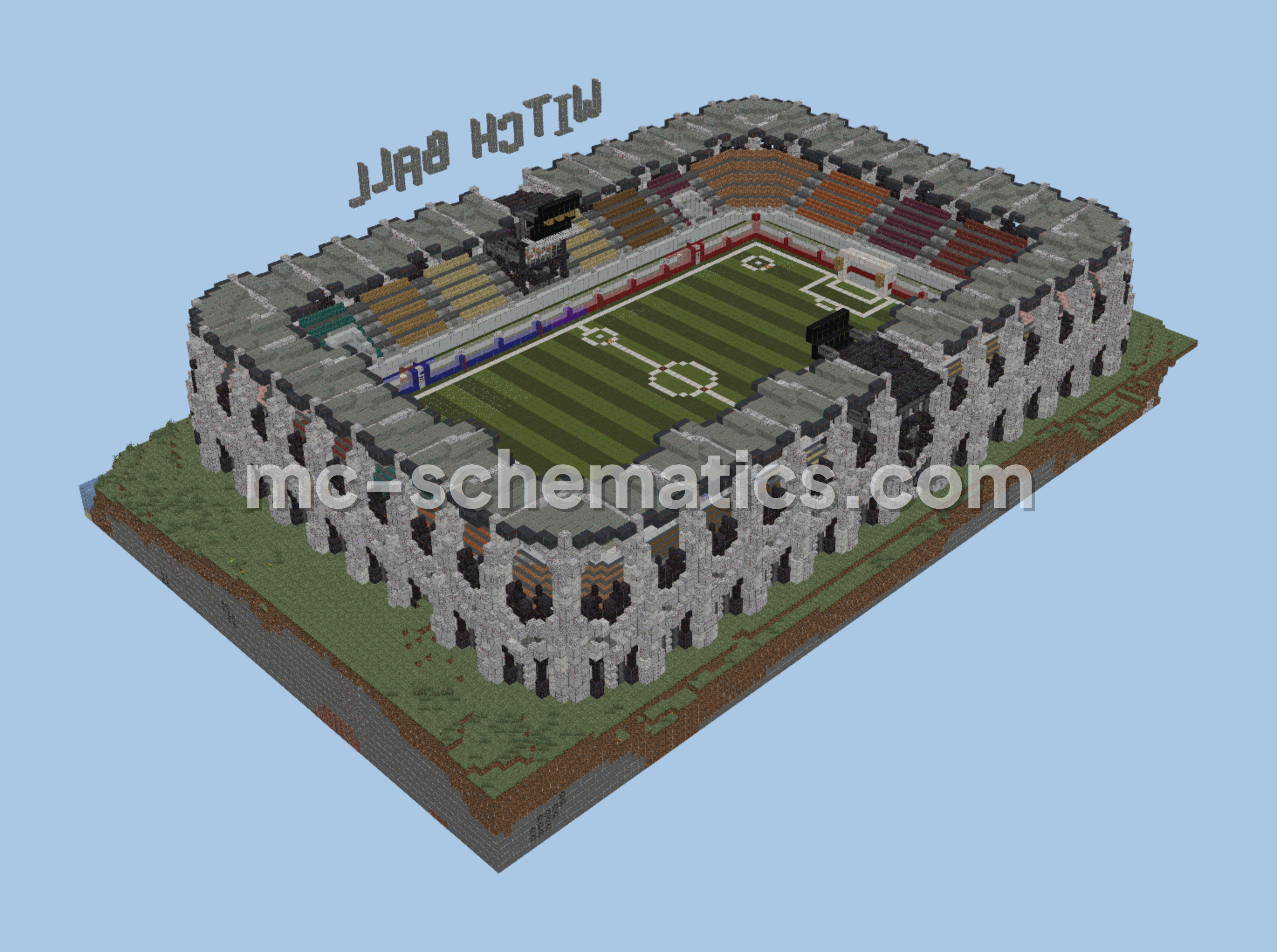 Modern Football Stadium Build Minecraft schematic preview