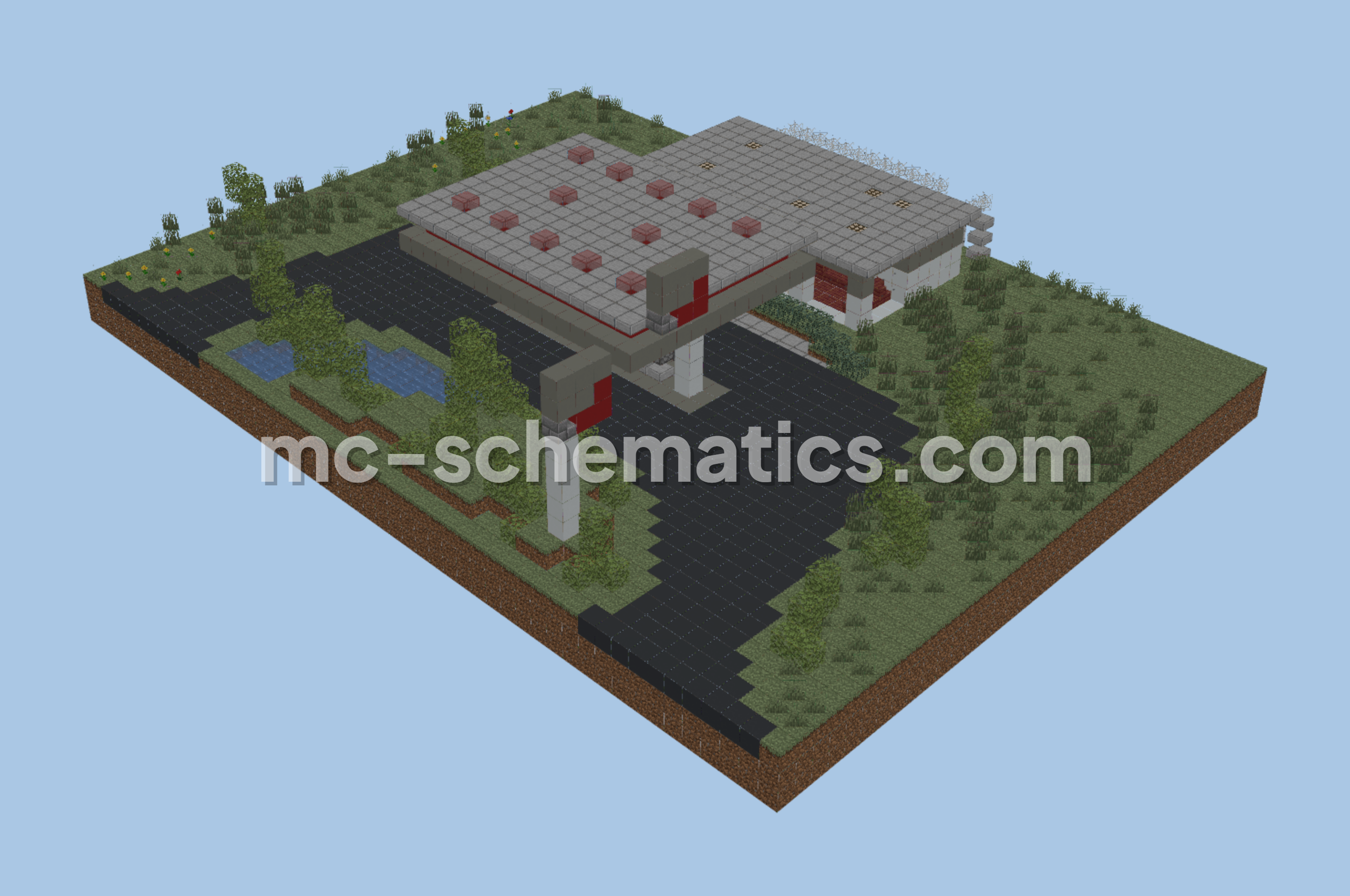 Modern Fueling Station Minecraft schematic preview
