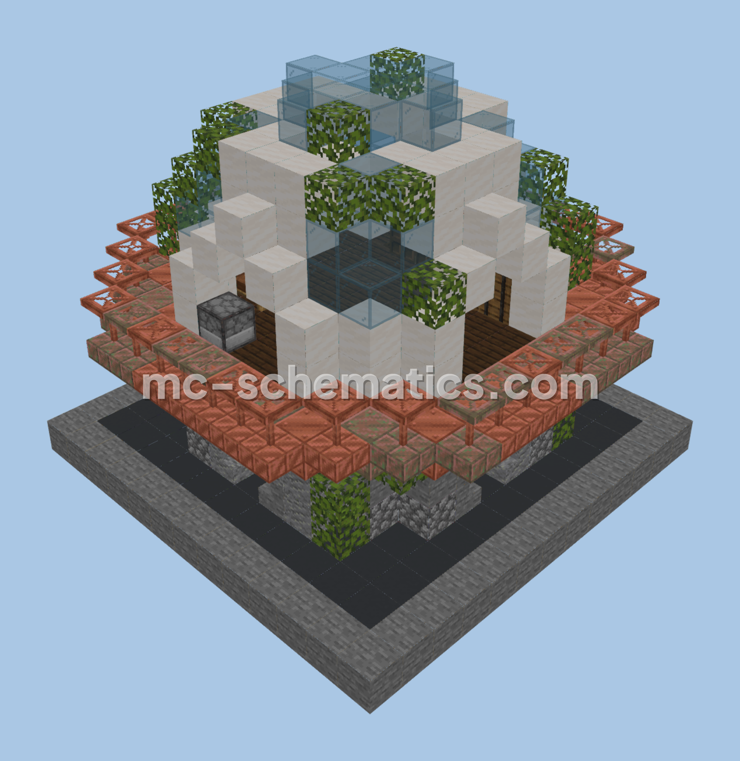 Modern Futuristic House Design Minecraft schematic preview