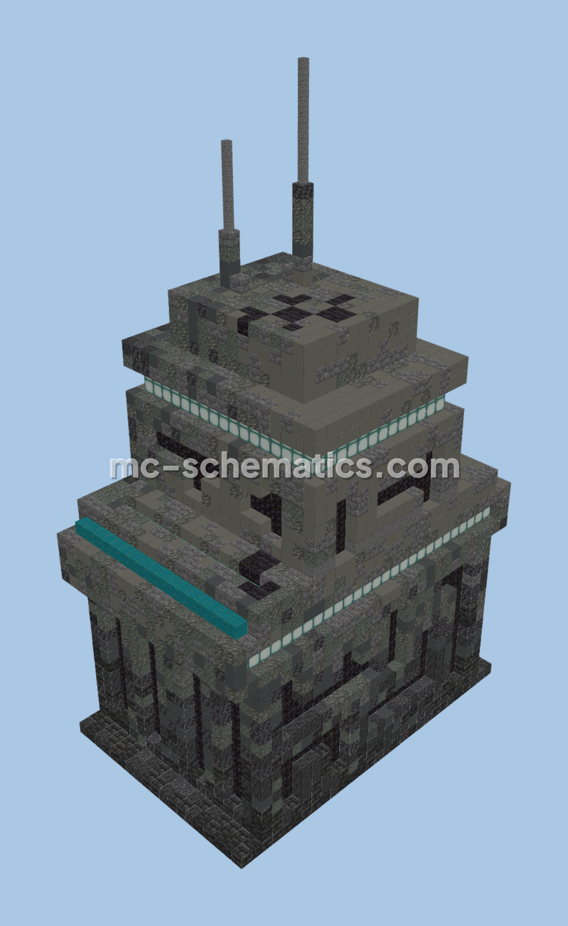 Modern Futuristic Sci Fi Building Minecraft schematic preview