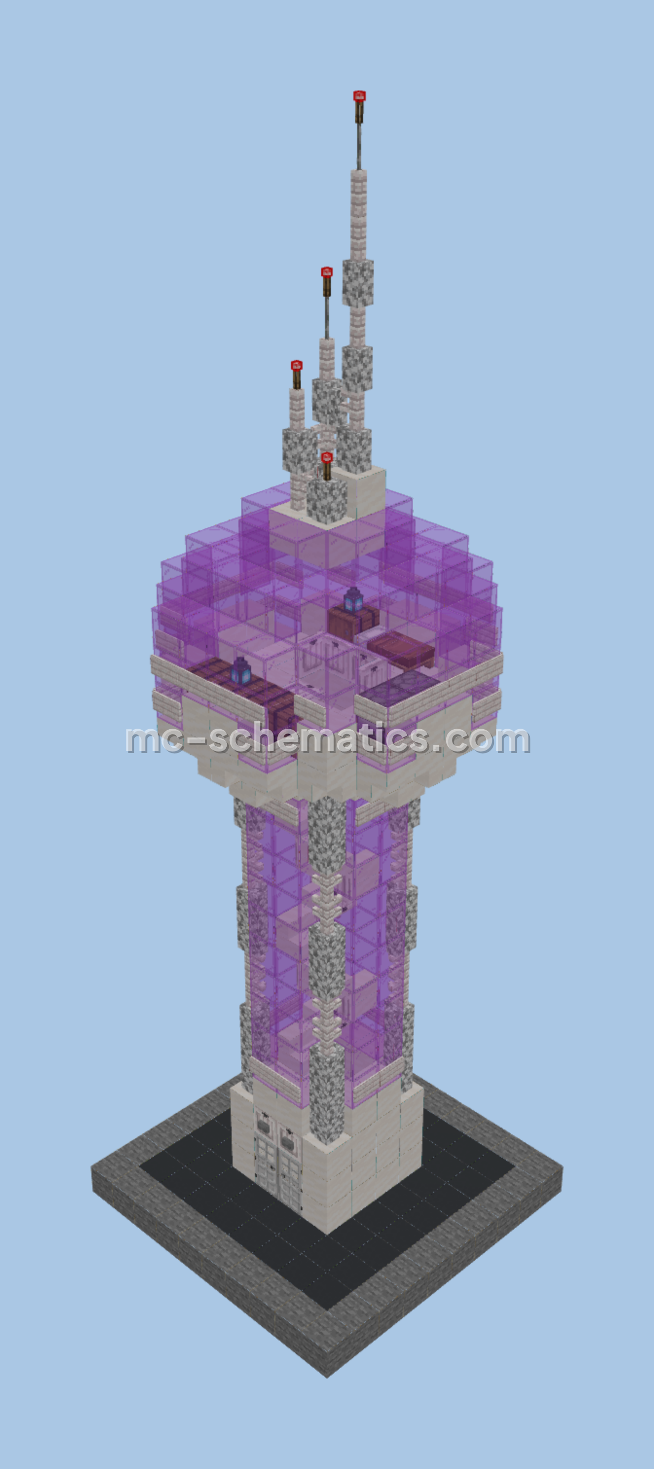 Modern Futuristic Tower Minecraft schematic preview