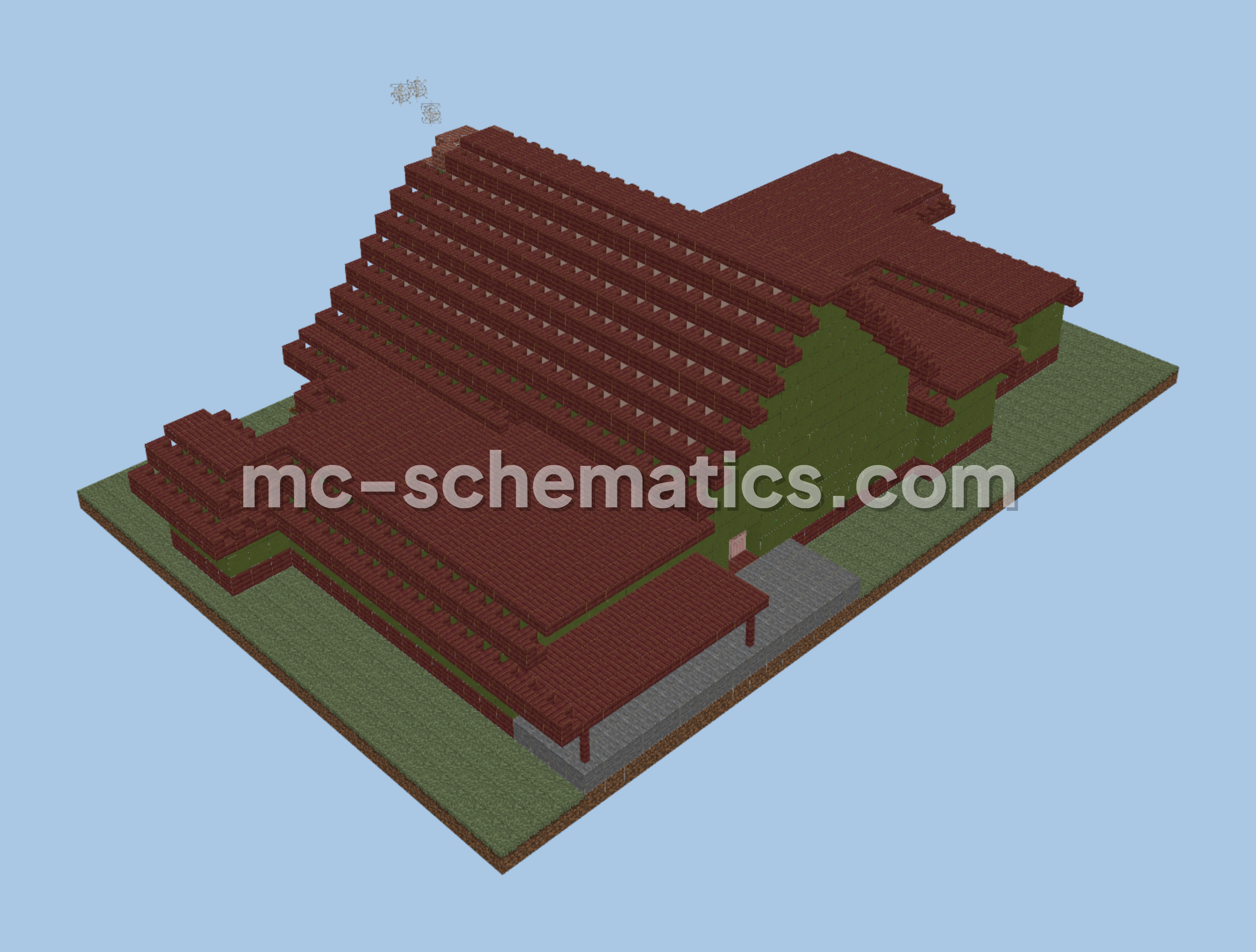Modern Green House Design Minecraft schematic preview