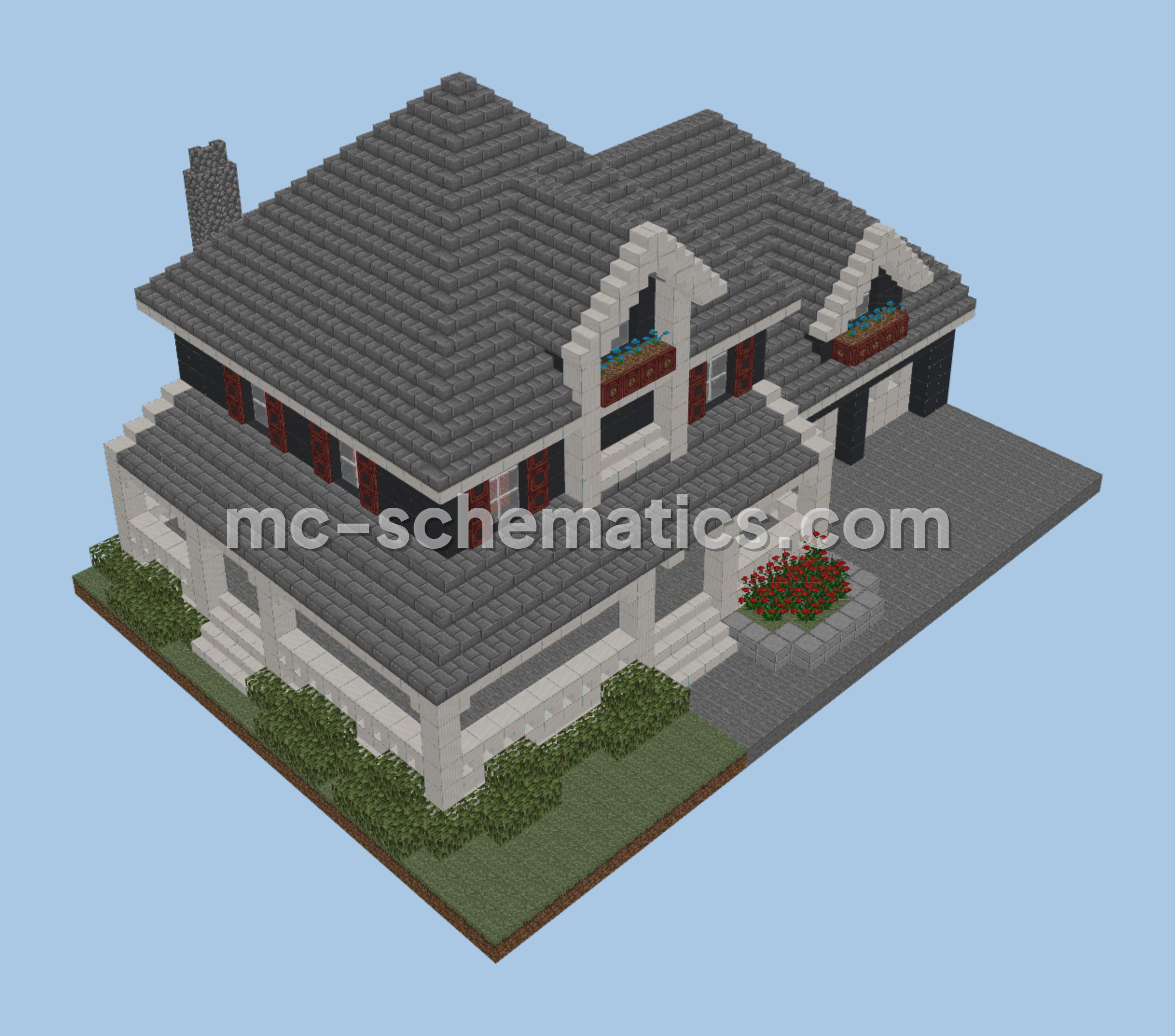 Modern Home Design Minecraft schematic preview