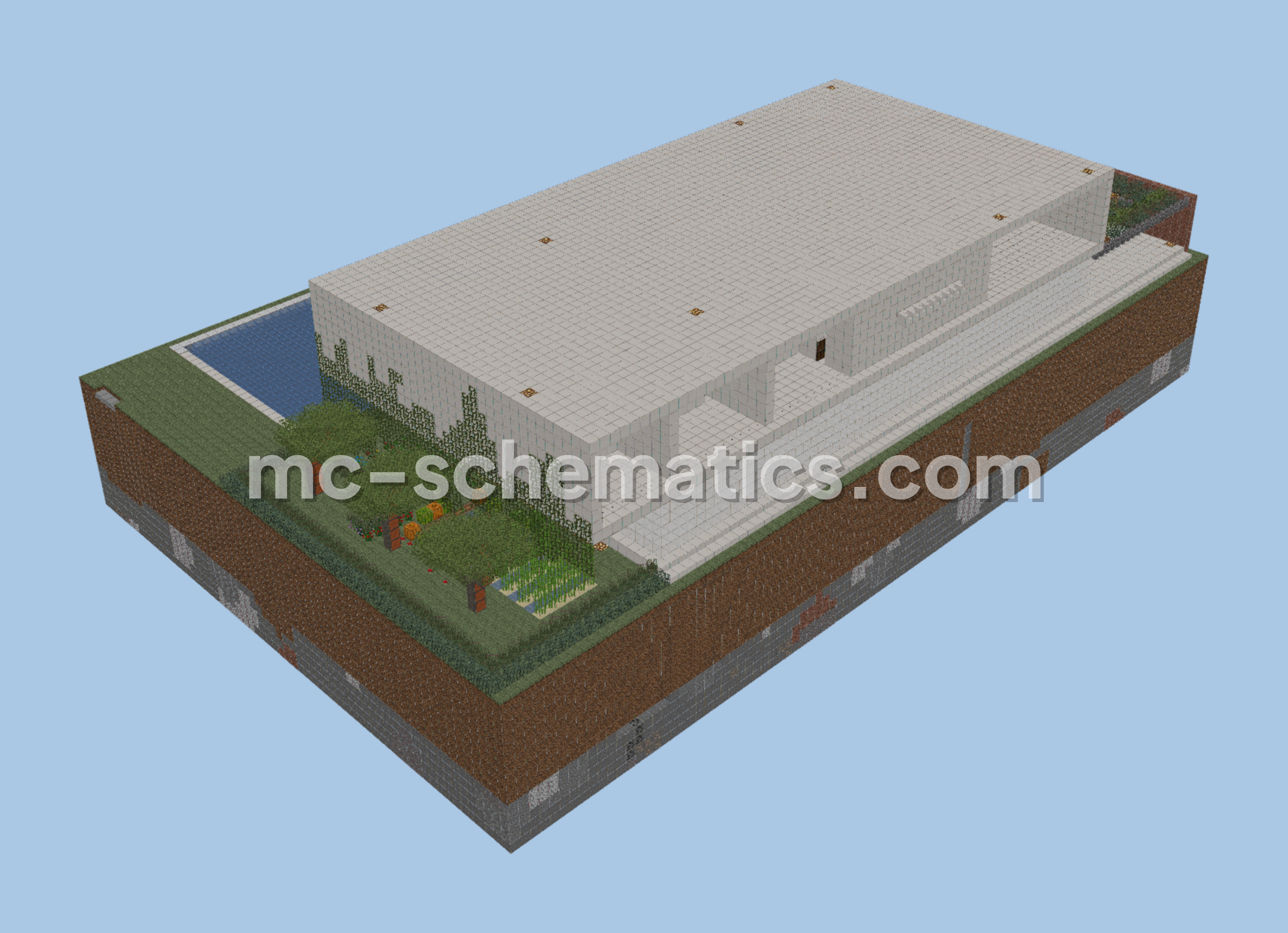 Modern Dirt And Stone House Exterior Minecraft schematic preview