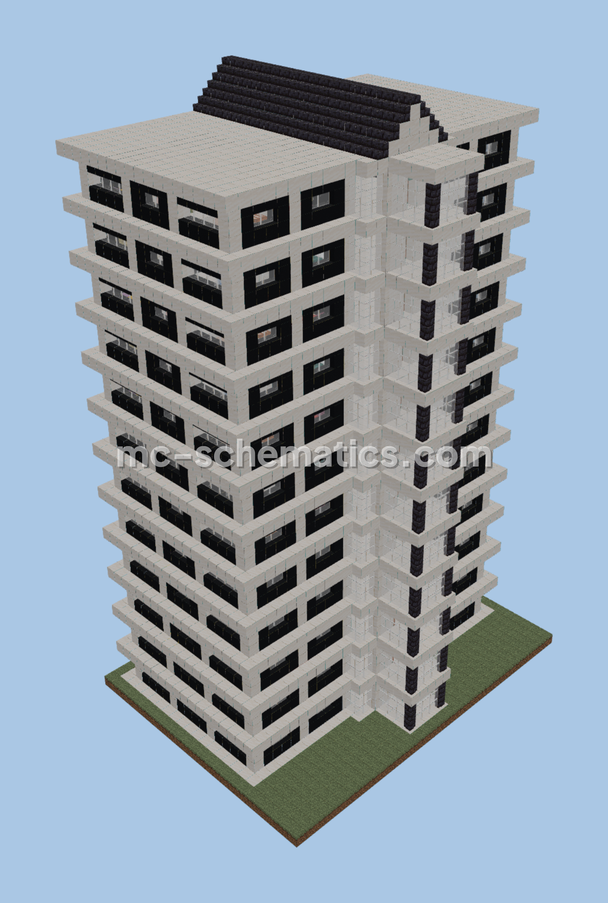 Modern Hotel Residential Apartments Minecraft schematic preview