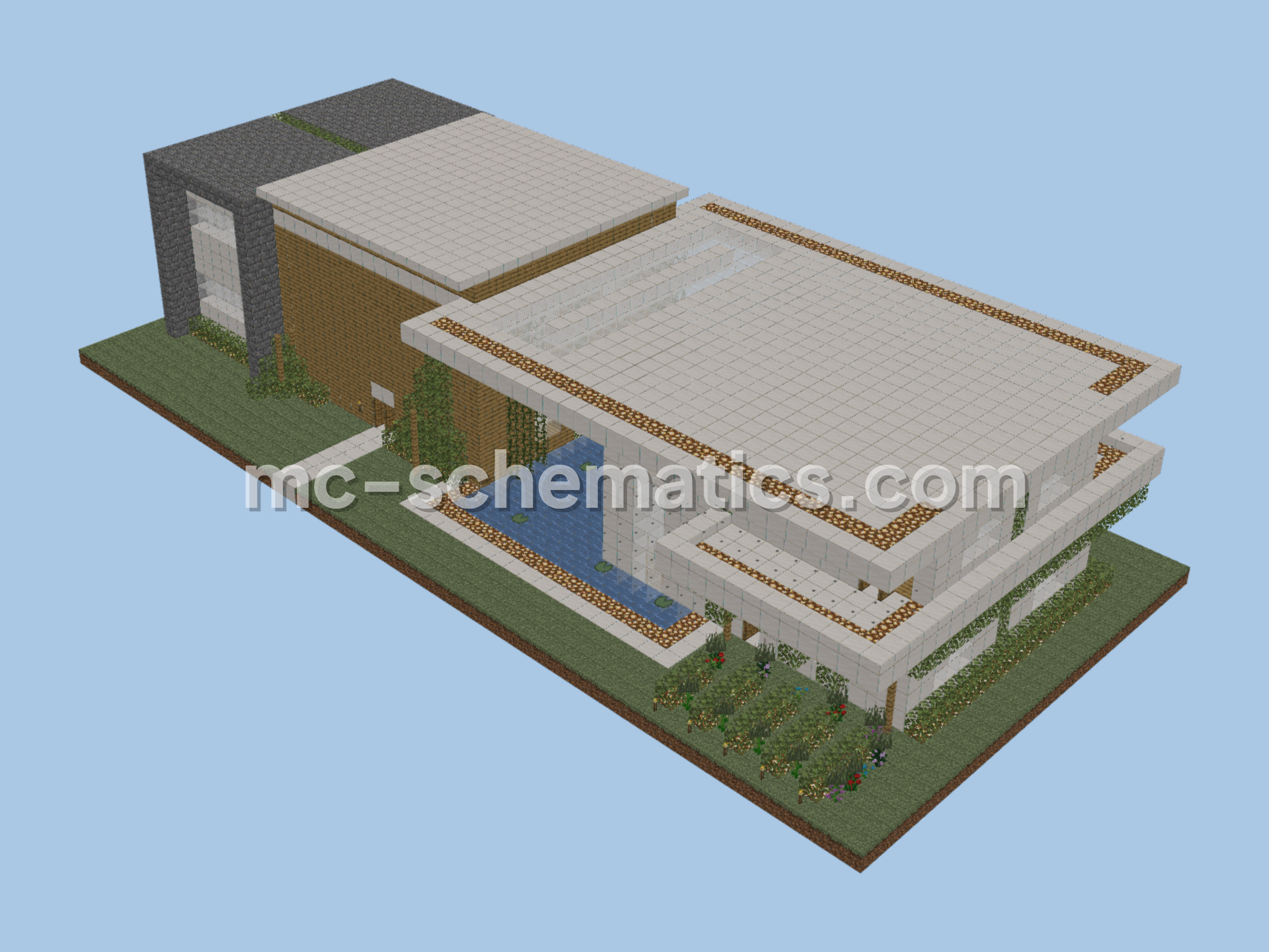Modern House 5 Exterior Design Minecraft schematic preview