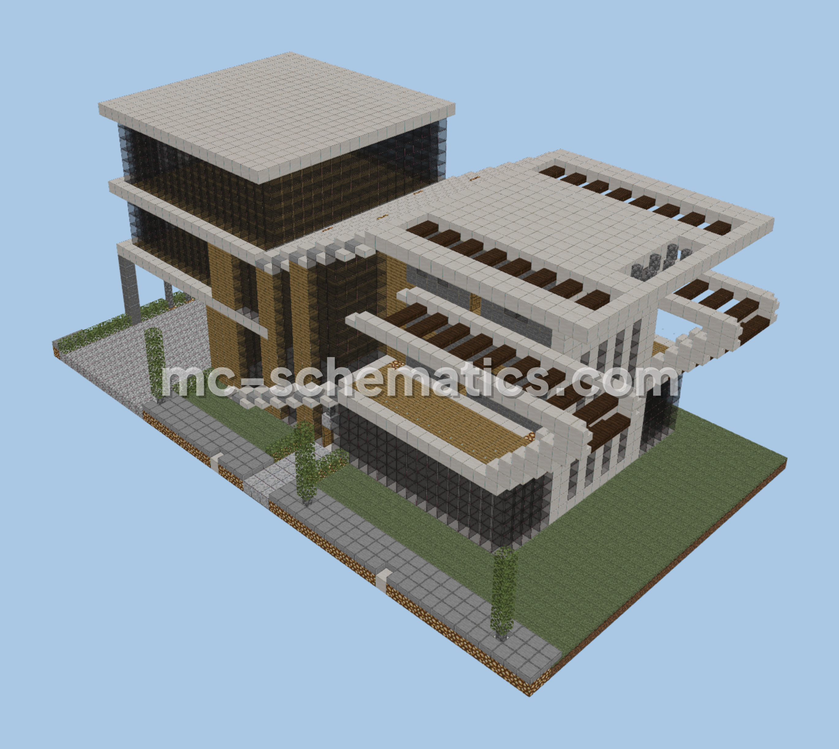 Modern House 6 Exterior Minecraft schematic preview