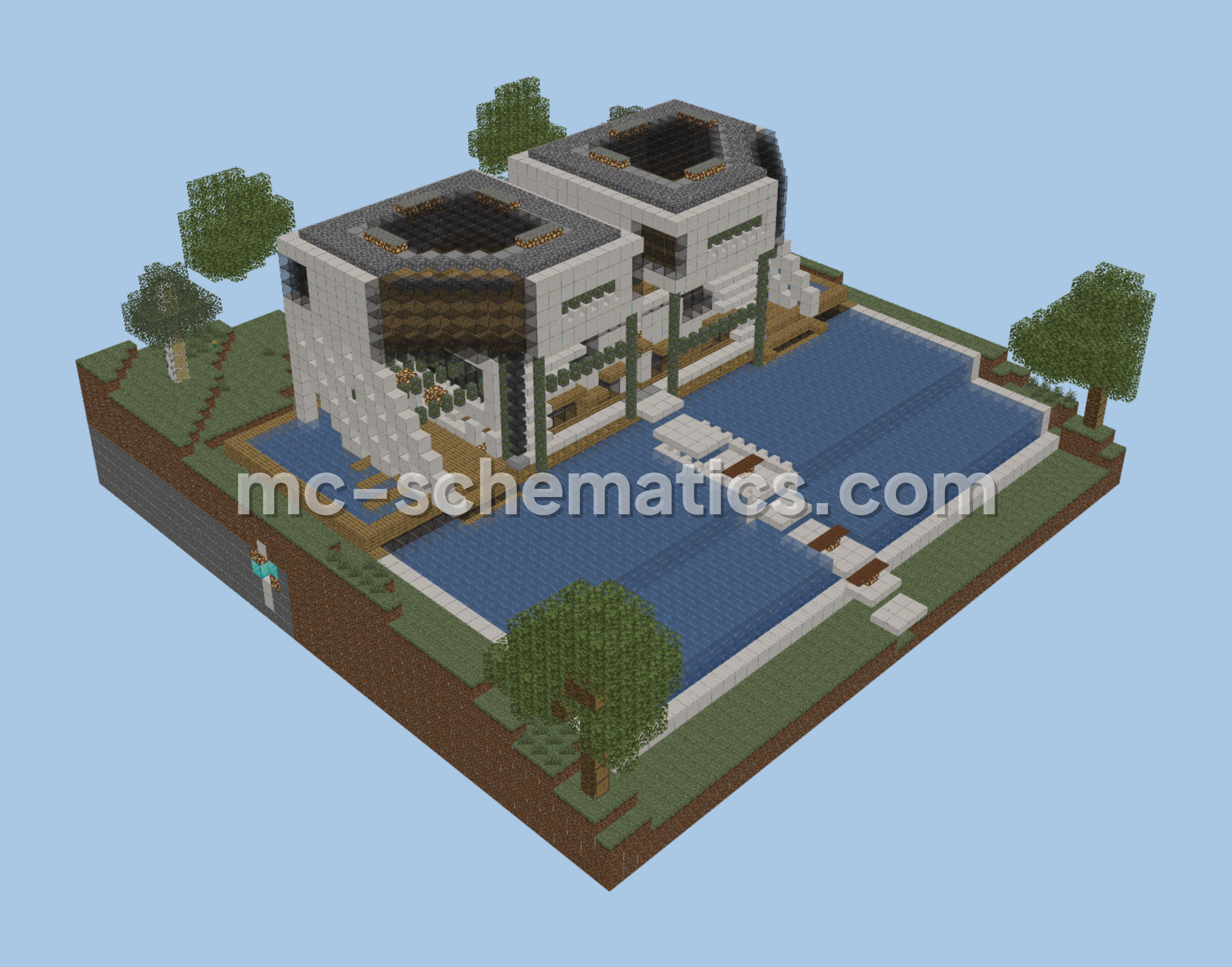 Modern House Exterior Design Minecraft schematic preview