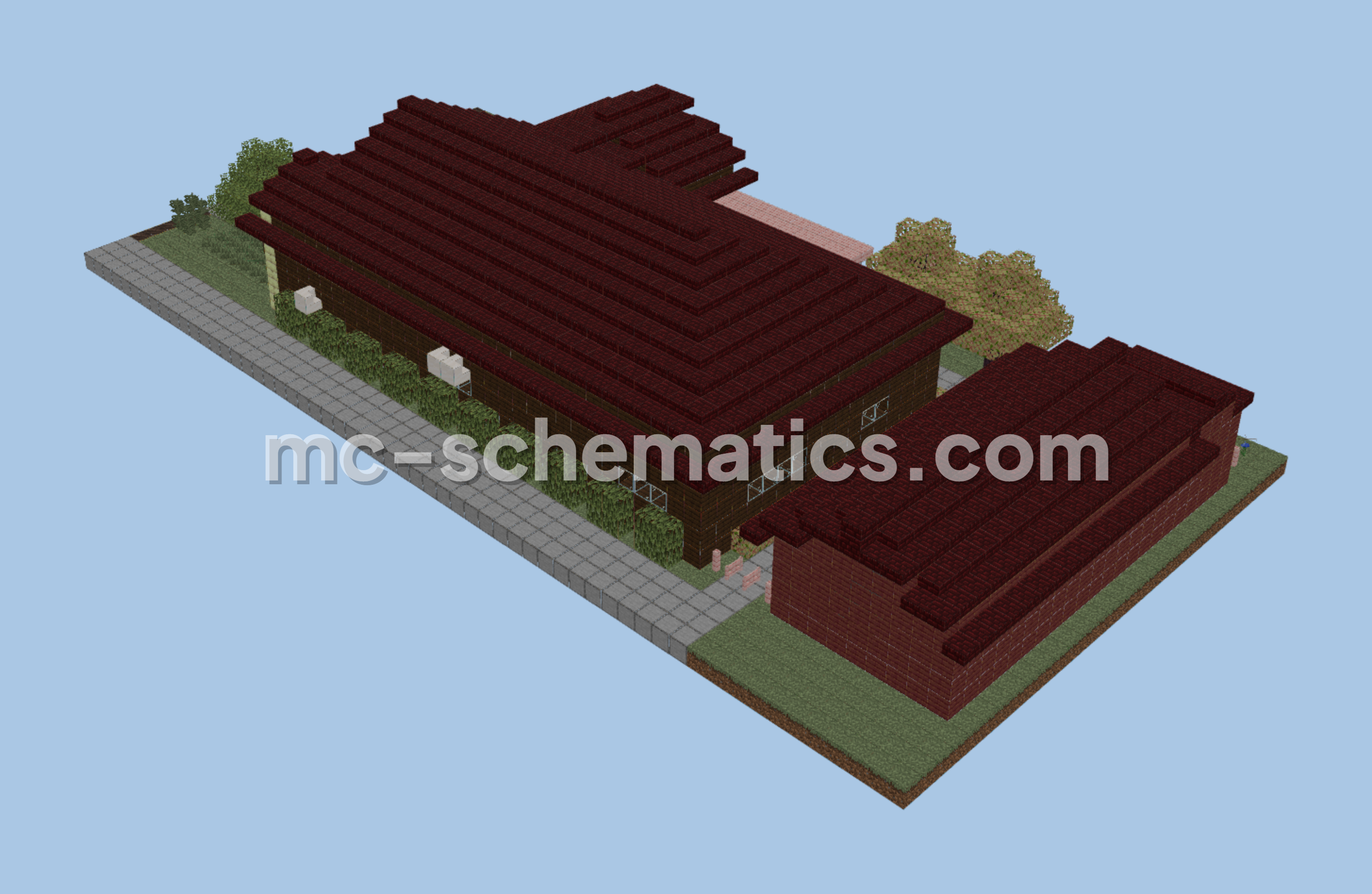 Modern House With Garden Minecraft schematic preview