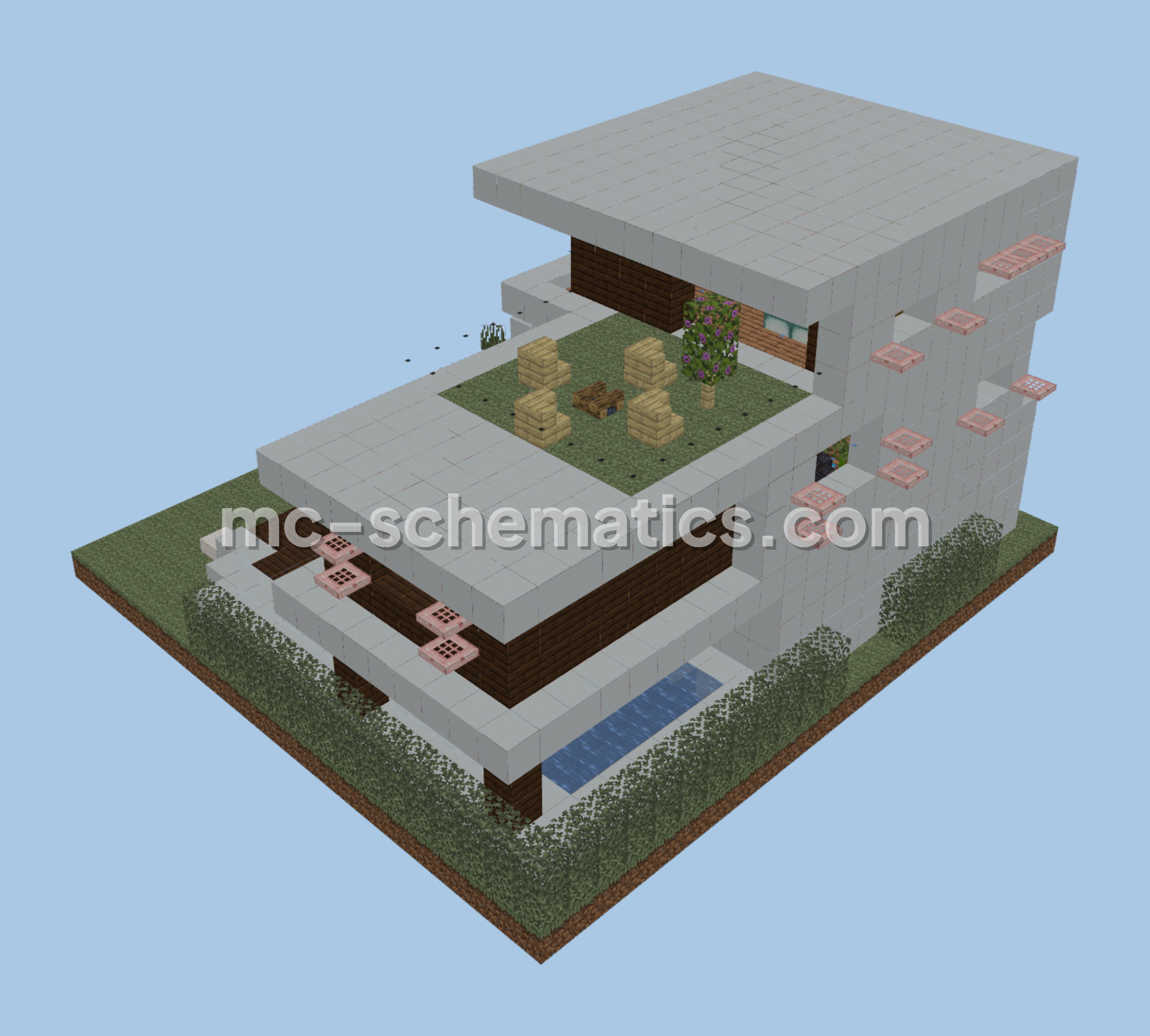 Modern Mansion Build Minecraft schematic preview