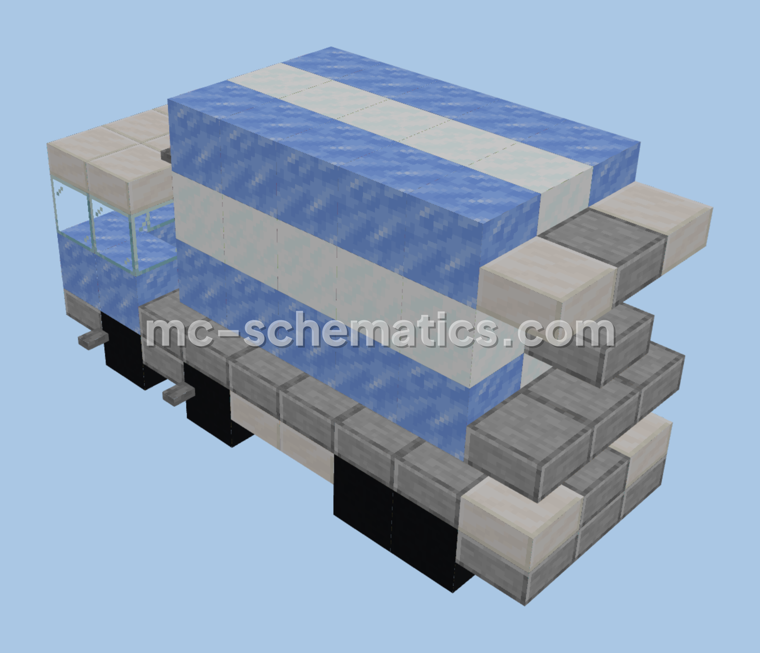 Modern Mixer Truck Build Minecraft schematic preview