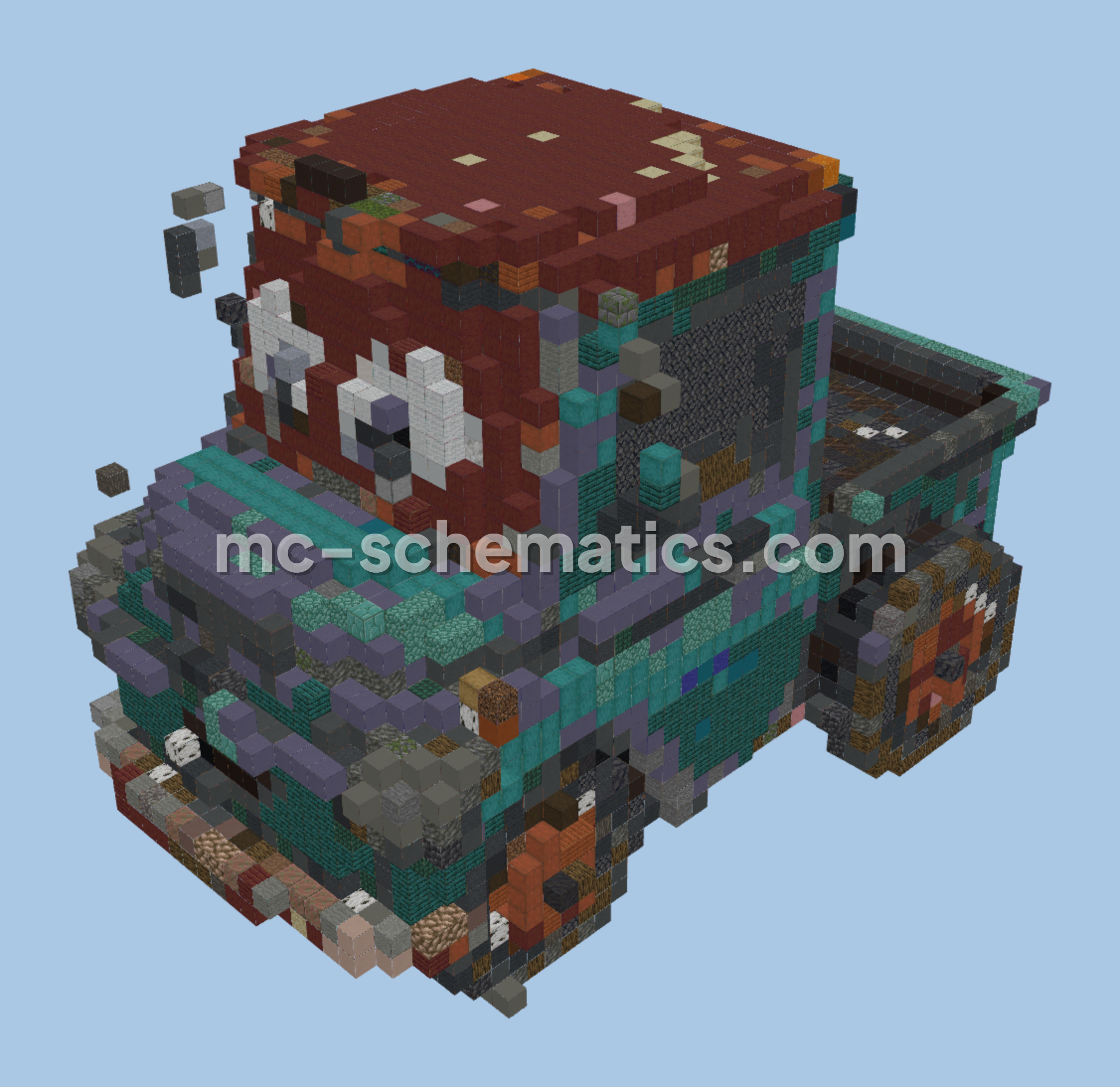 Modern Pickup Truck Minecraft schematic preview