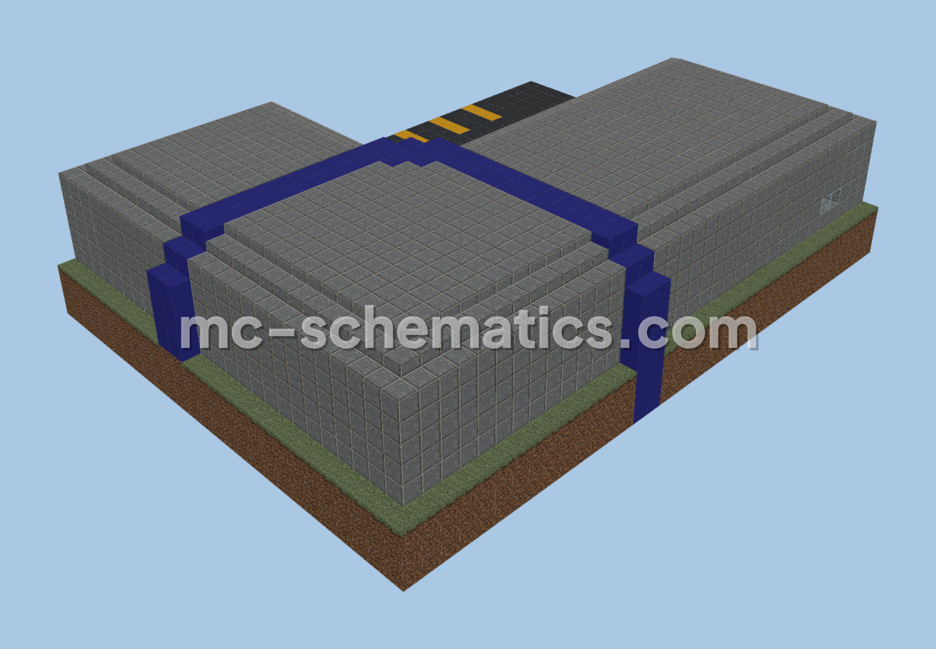 Modern Police Station Structure Minecraft schematic preview