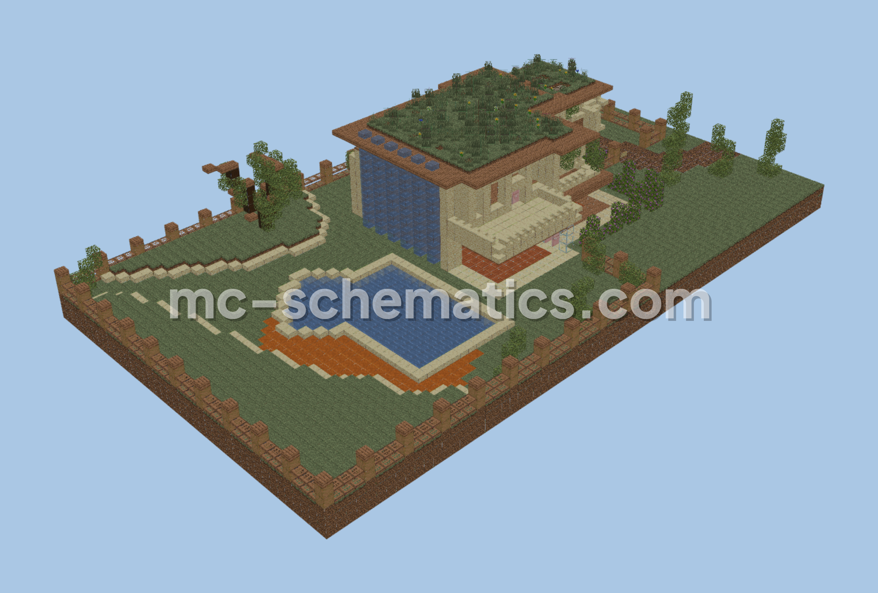 Modern Sandstone Villa Minecraft schematic preview