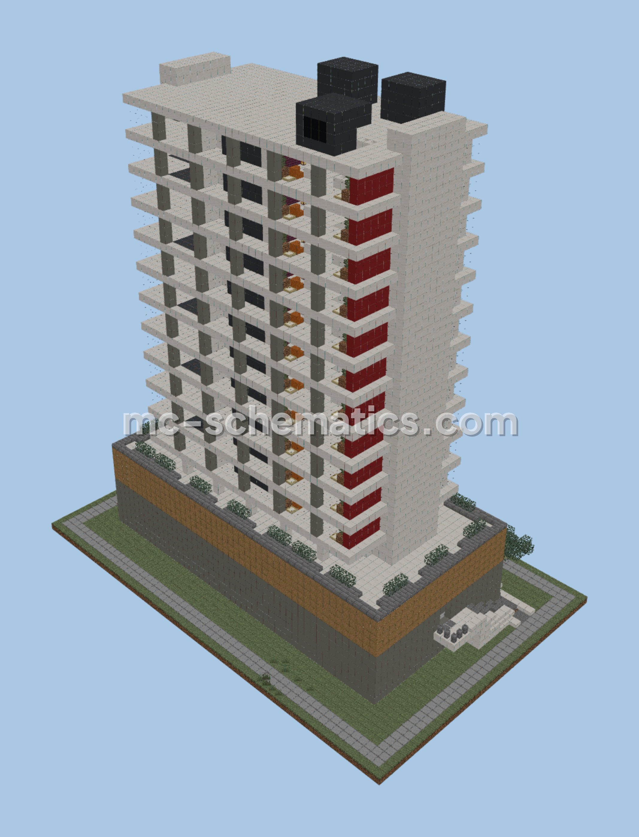 Modern Skyscraper Design Minecraft schematic preview