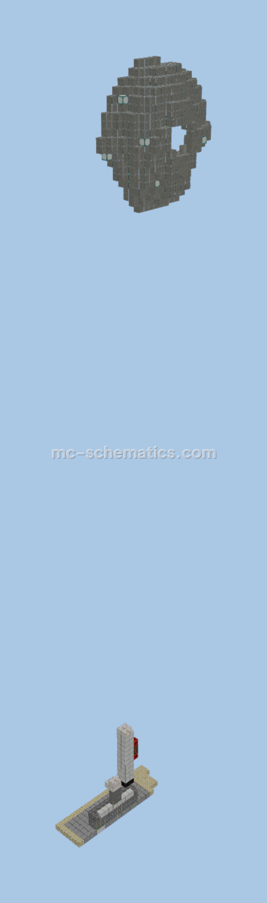 Modern Space Shuttle and Moon Display Minecraft schematic preview