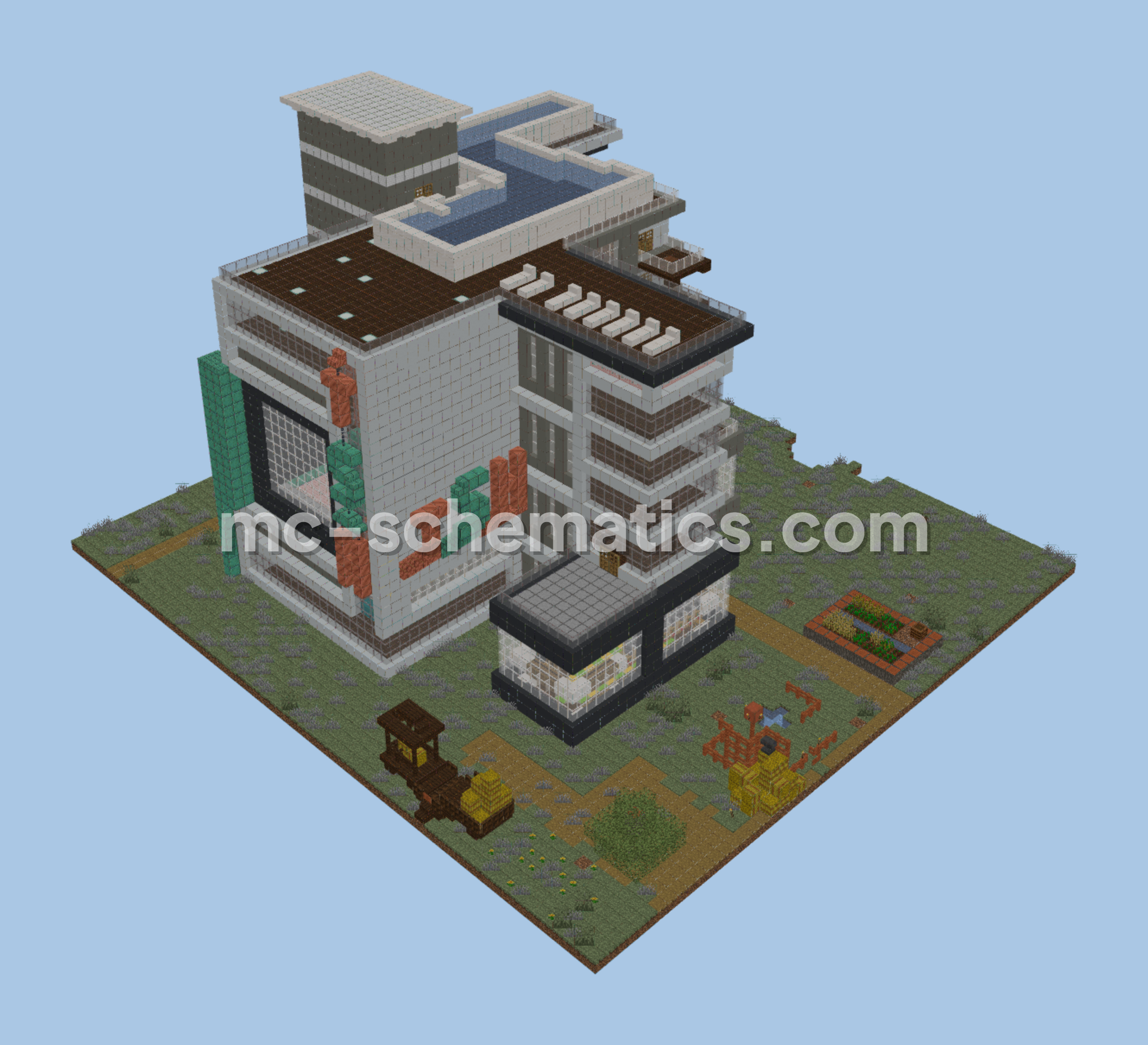 Modern Sphere House Design Minecraft schematic preview