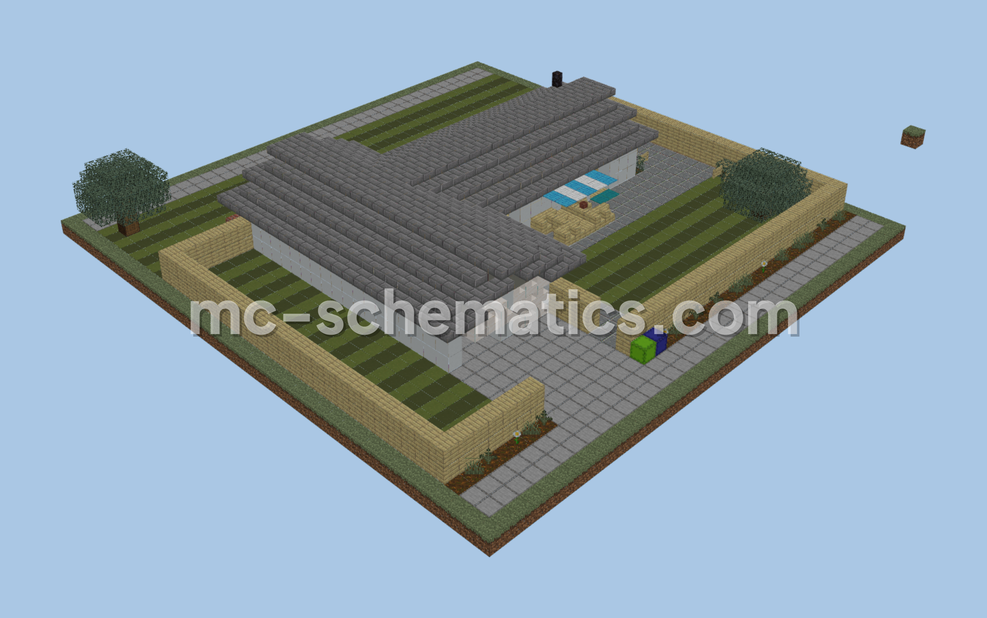 Modern Suburban Home Design Minecraft schematic preview