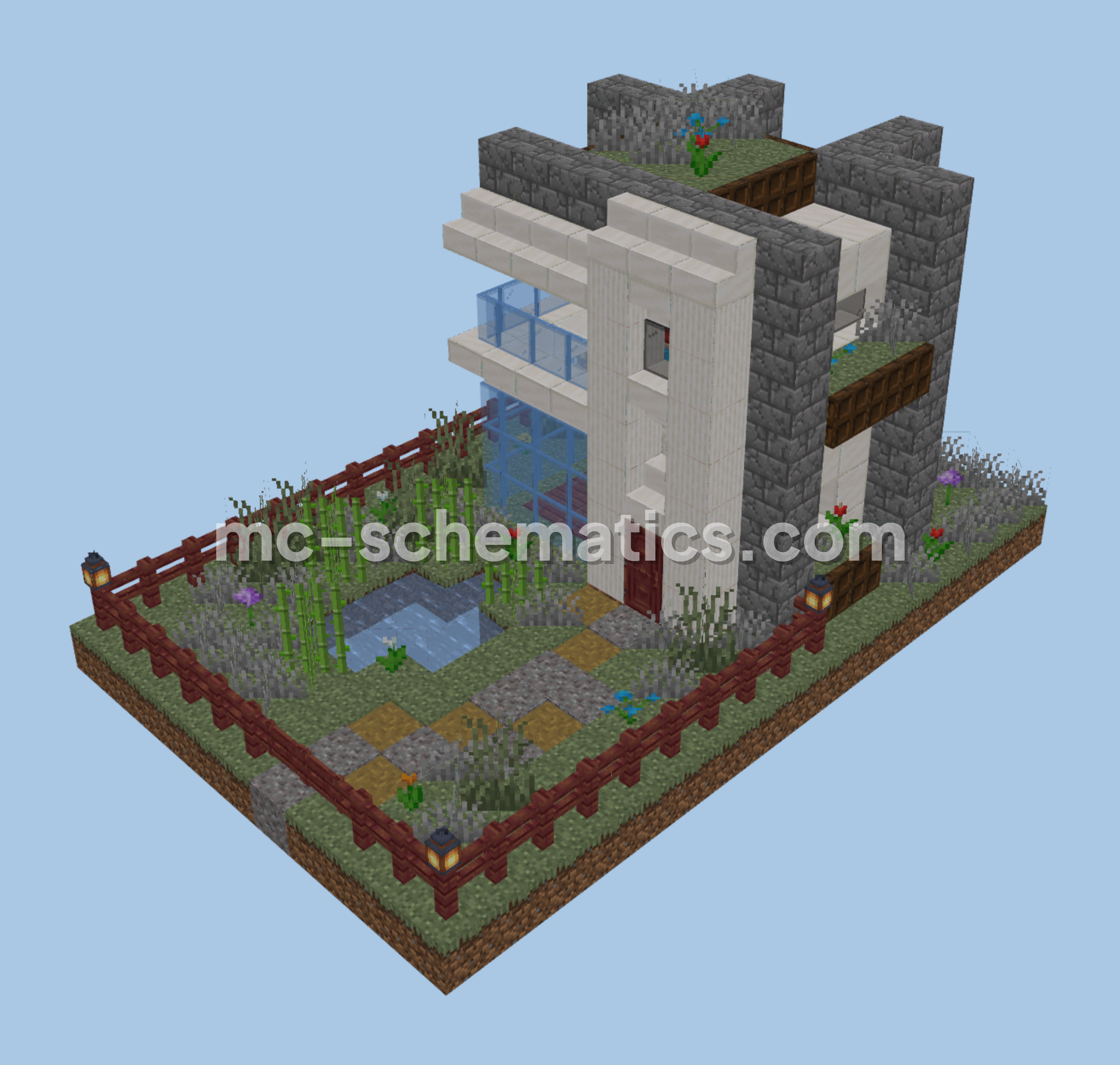 Modern Survival Starter House Minecraft schematic preview