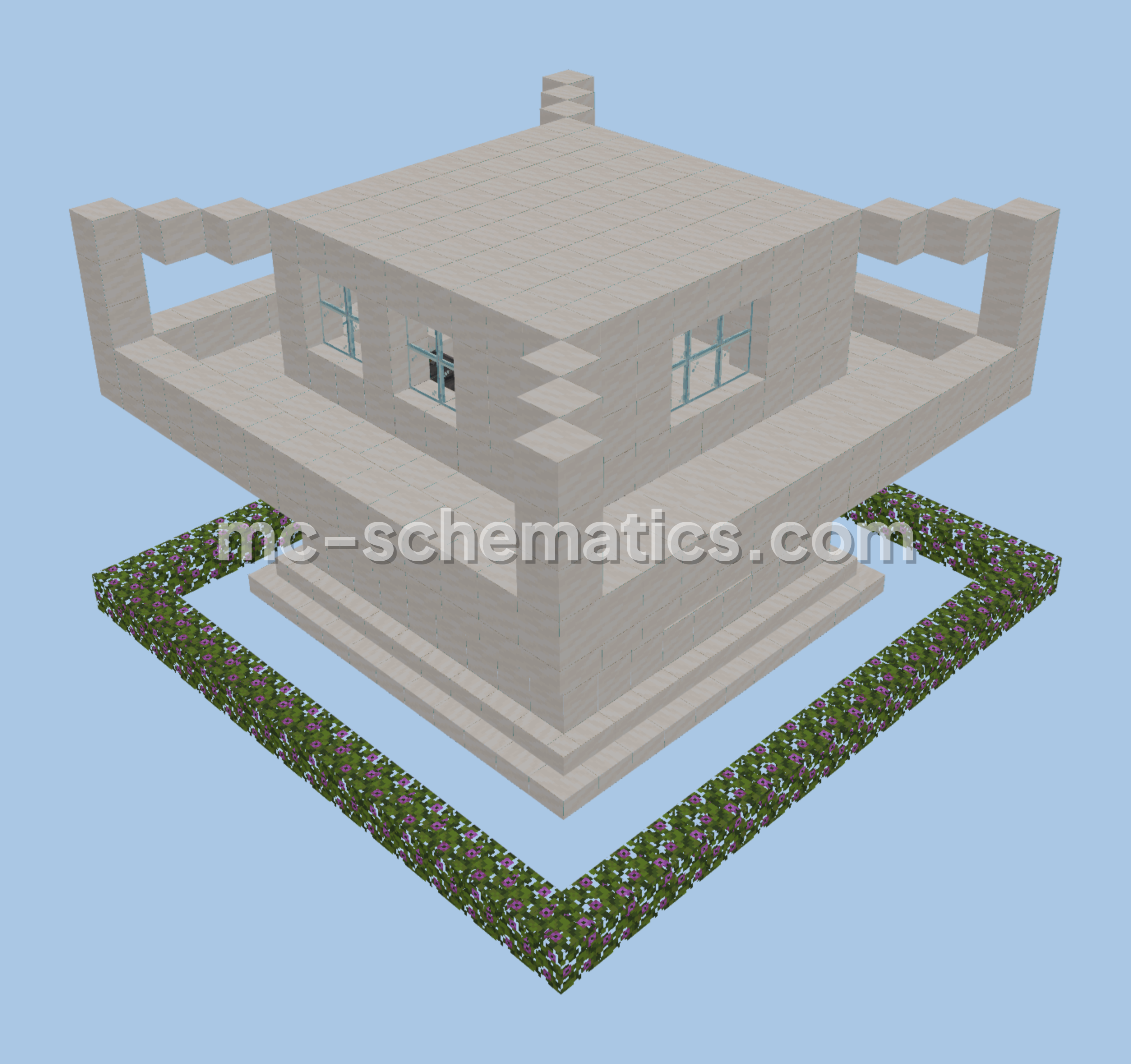 Modern Two-Story Quartz Home Minecraft schematic preview