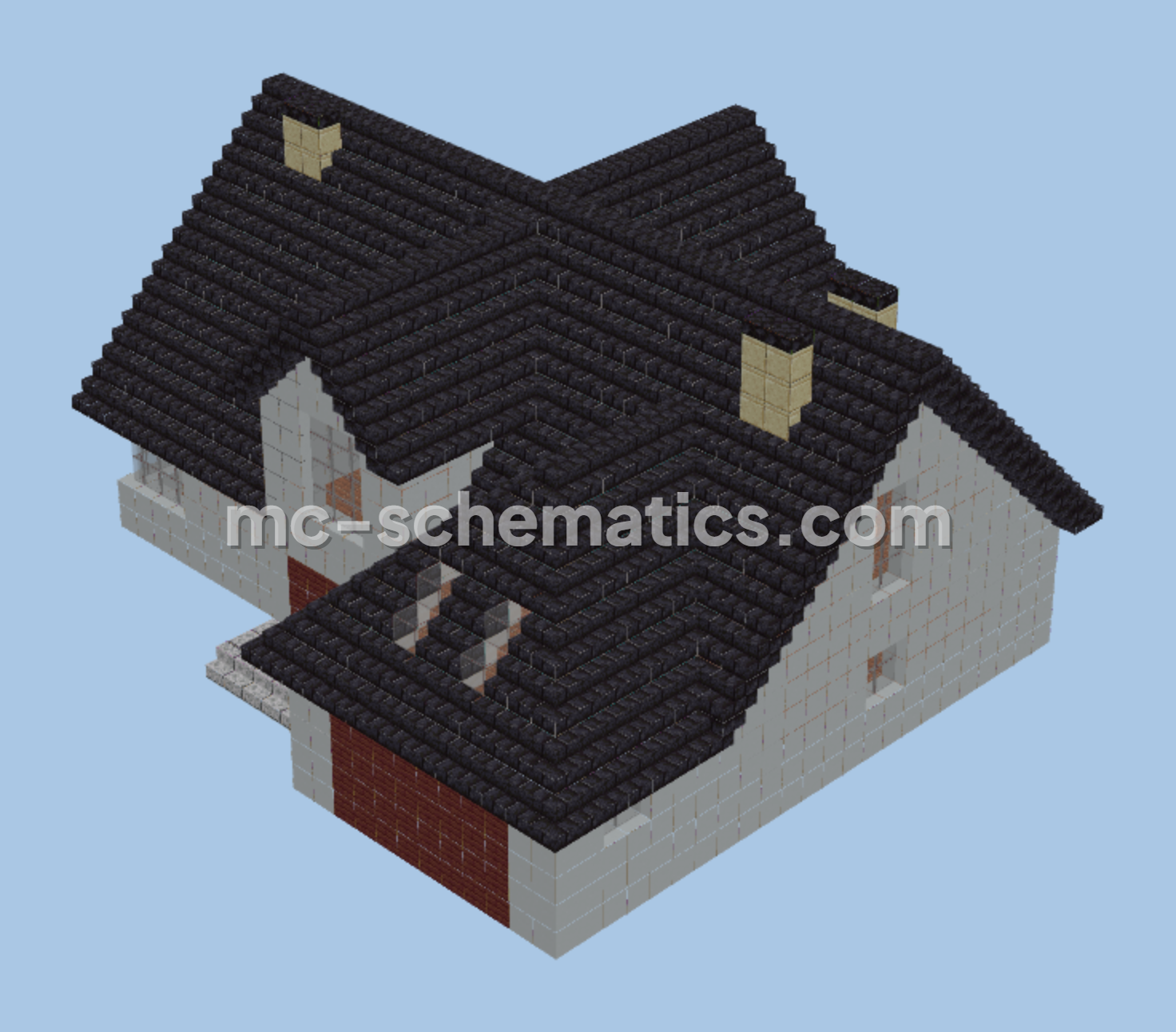 Modern Unfurnished House Minecraft schematic preview
