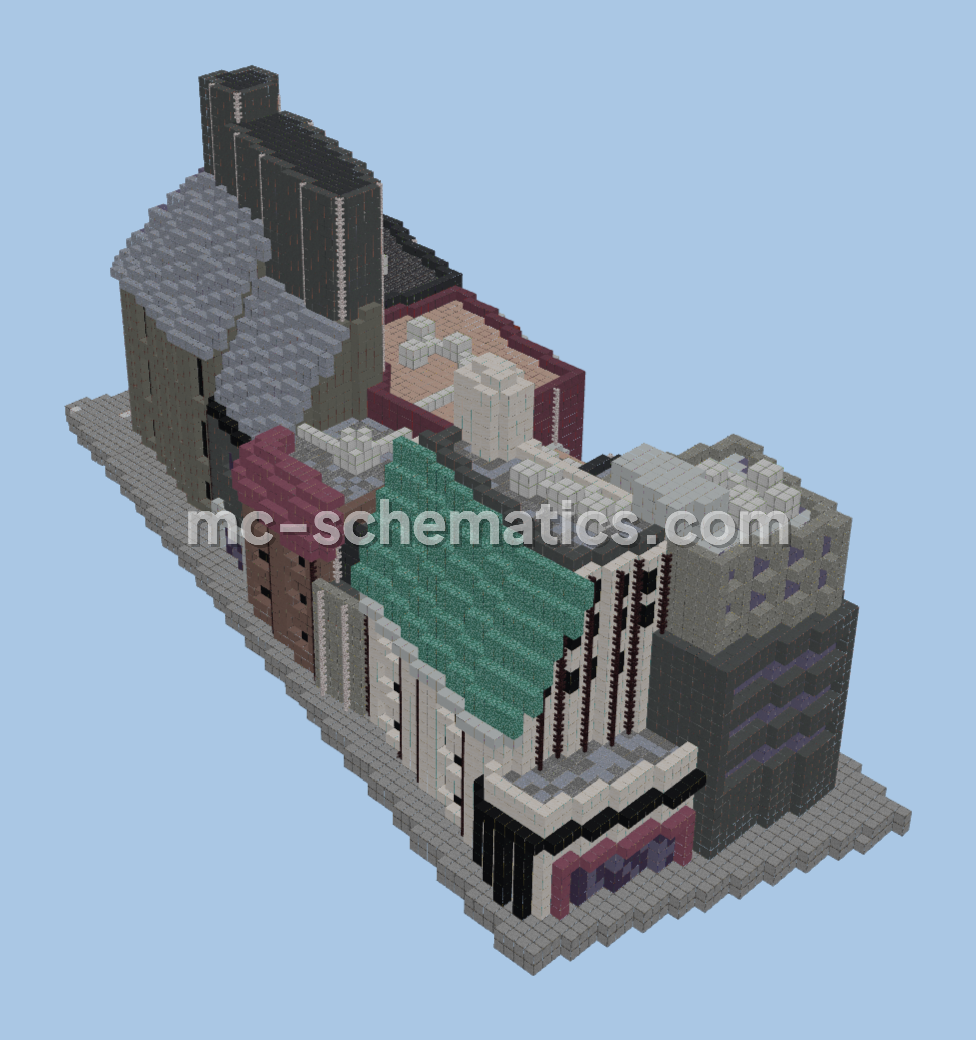 Modern Urban Minecraft Complex Minecraft schematic preview