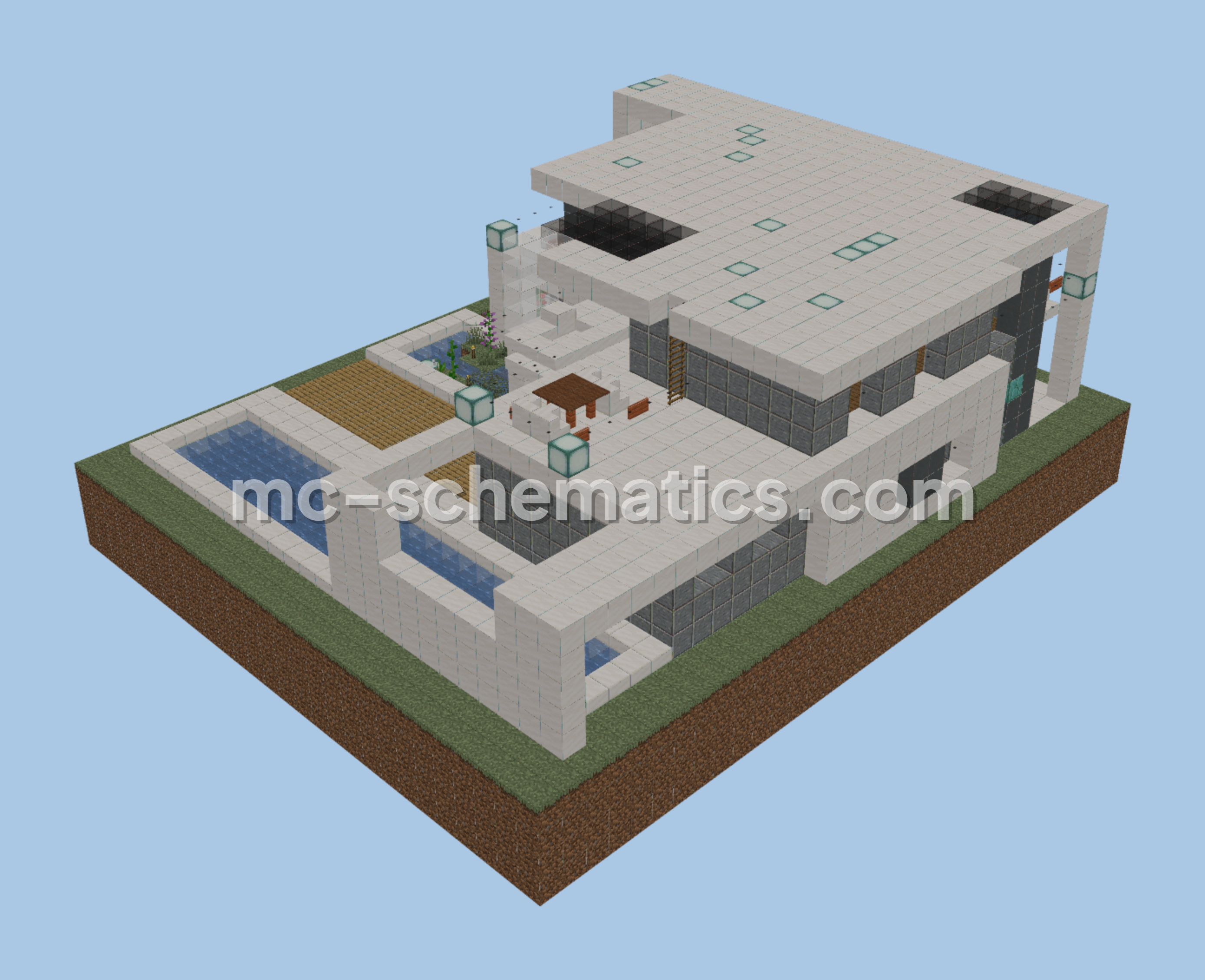 Modern Villa Design Minecraft schematic preview