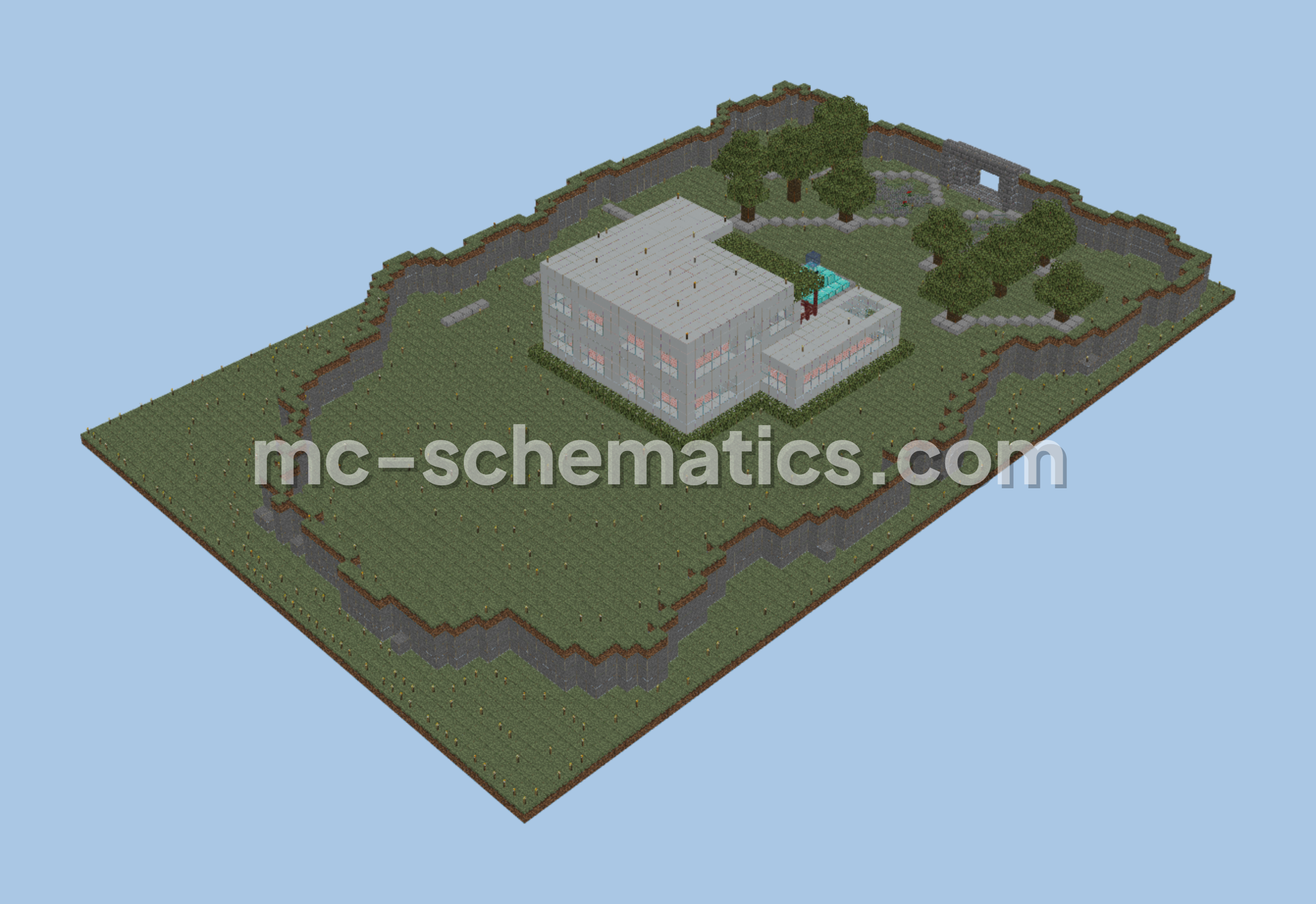 Modern Villa With Extensive Garden Minecraft schematic preview