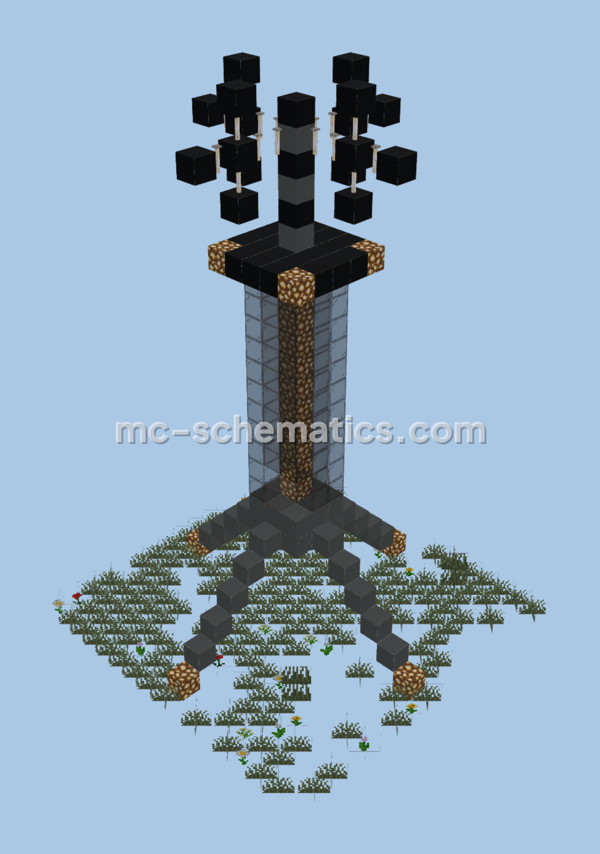 Modern Wi-Fi Station Tower Minecraft schematic preview