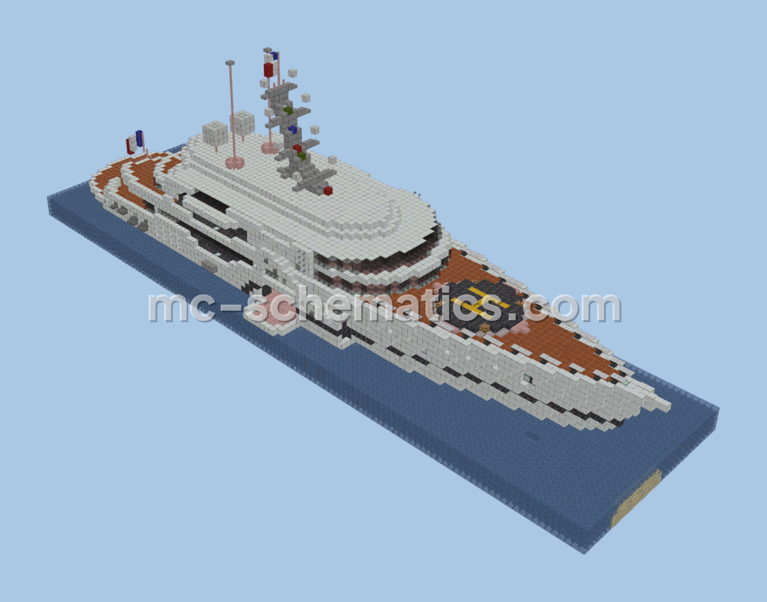 Modern Yacht Build Minecraft schematic preview